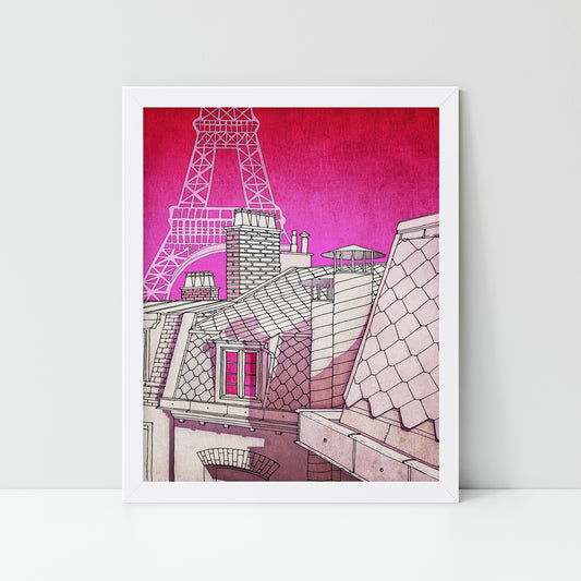 Paris rooftops - Framed Art Print