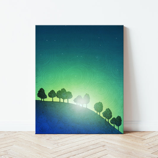 First streak of dawn (green) - Canvas Art Print