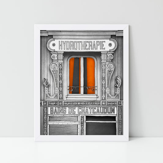 Hydrotherapie (black and white) - Framed Art Print