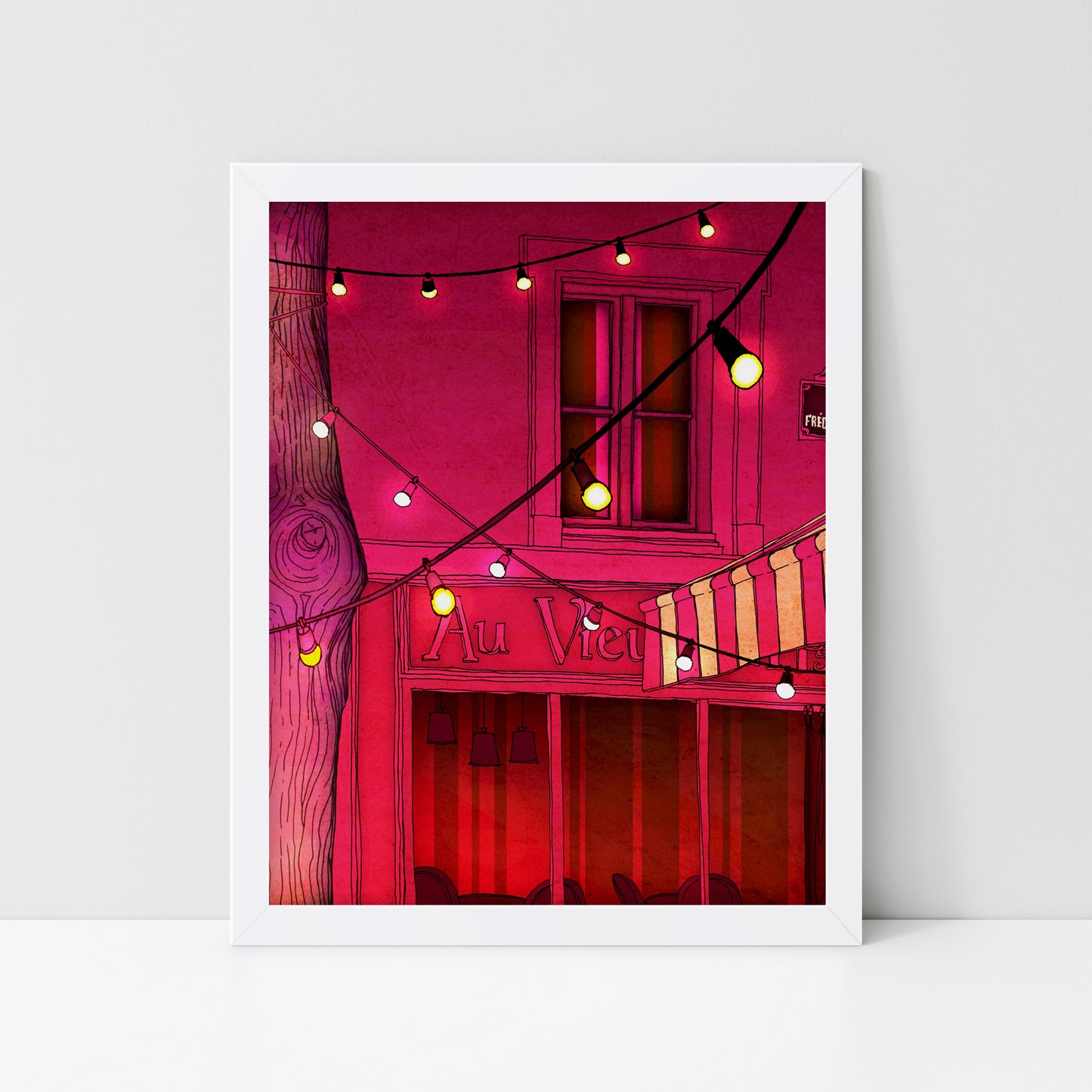 Au vieux Paris (red) - Framed Art Print