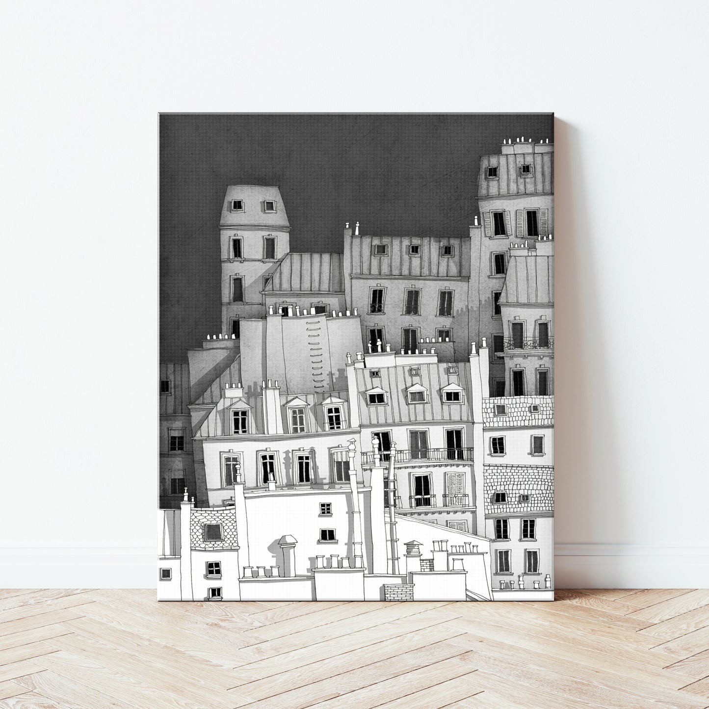 Paris Montmartre (black and white) - Canvas Art Print