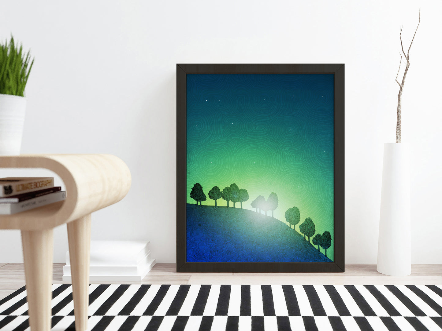 First streak of dawn (green) - Framed Art Print