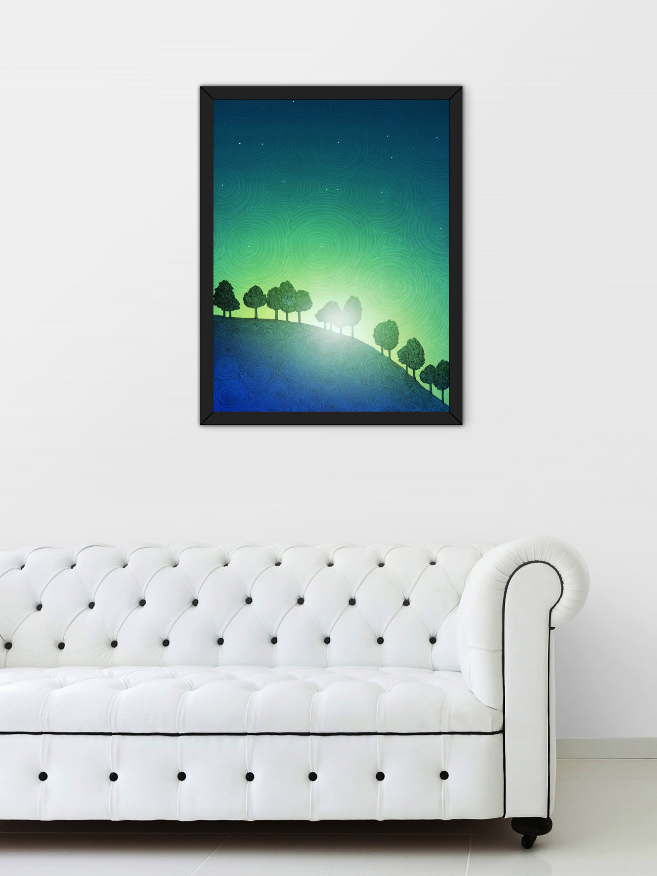 First streak of dawn (green) - Framed Art Print
