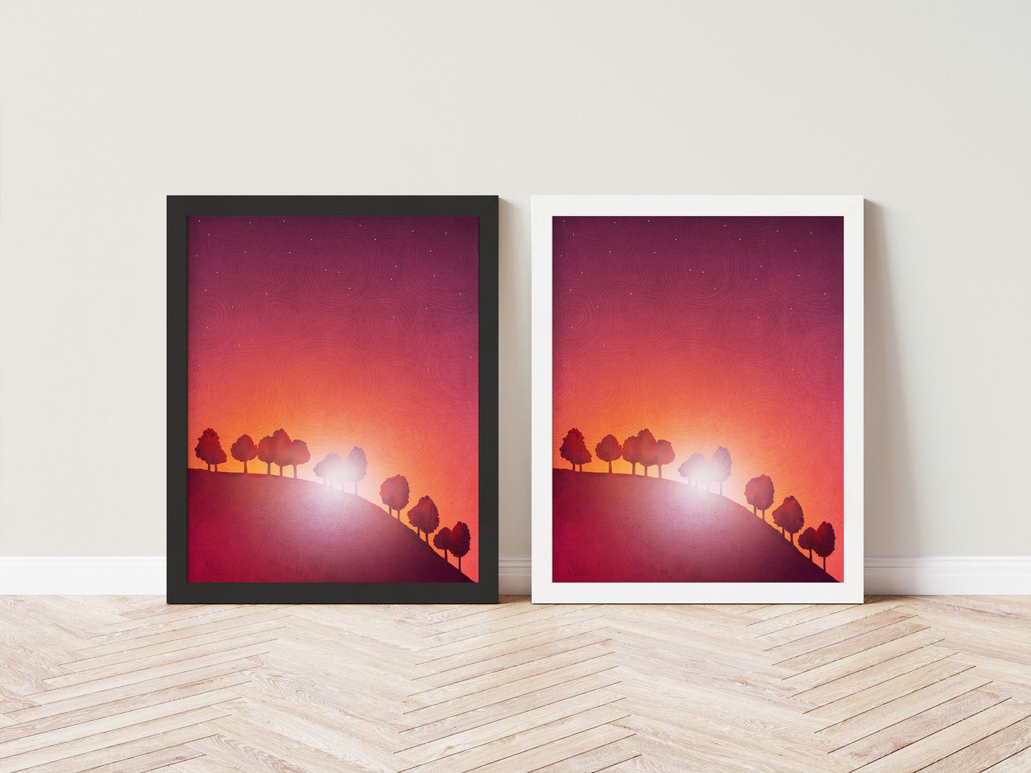 First streak of dawn (red) - Framed Art Print