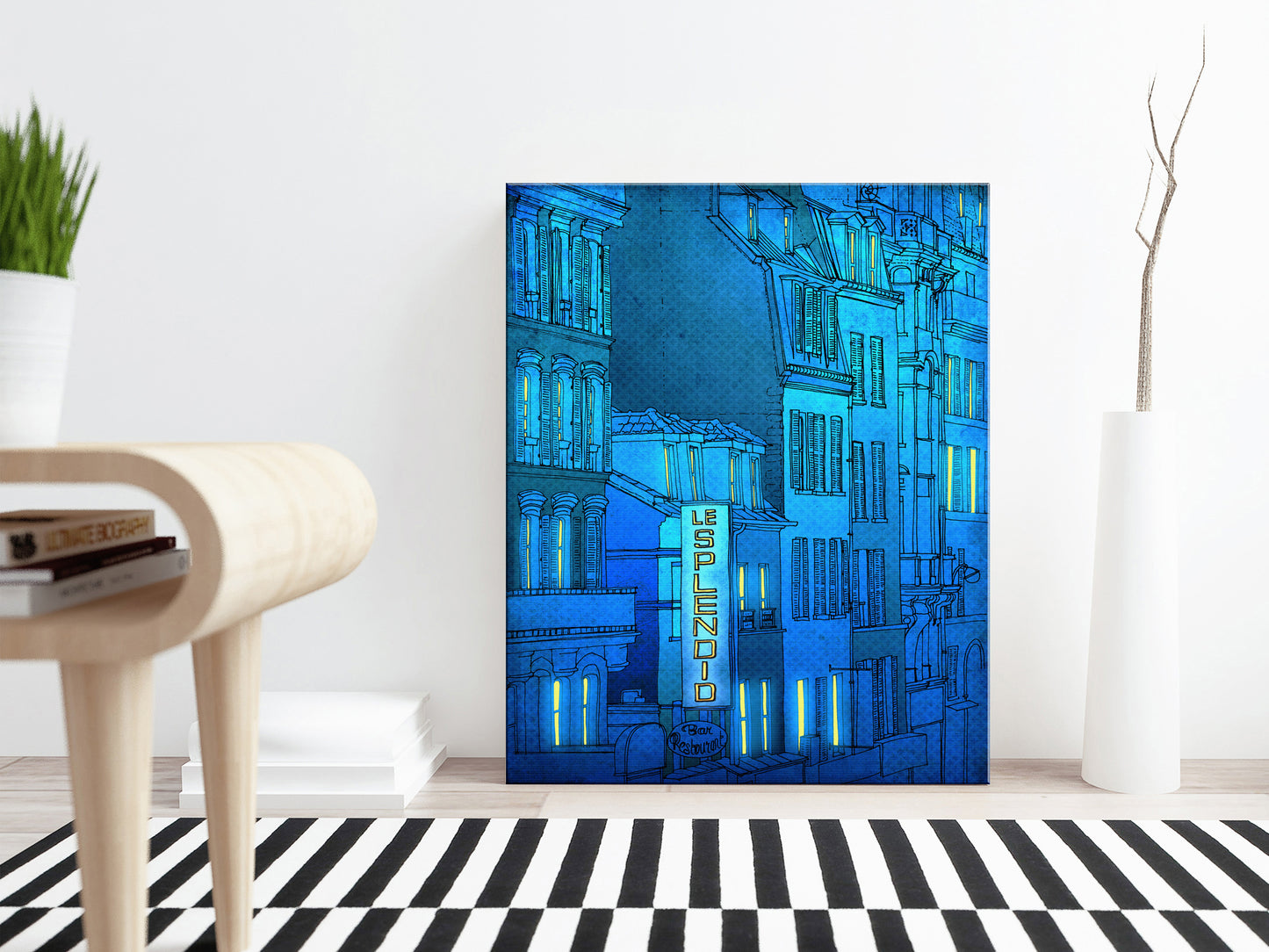 Good morning Paris (blue) - Canvas Art Print