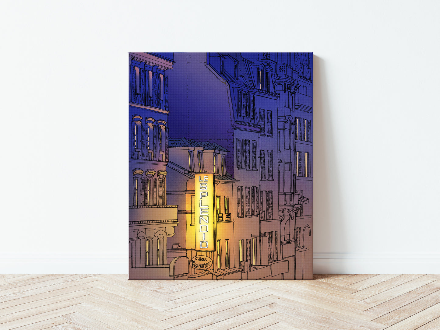Good morning Paris (purple) - Canvas Art Print