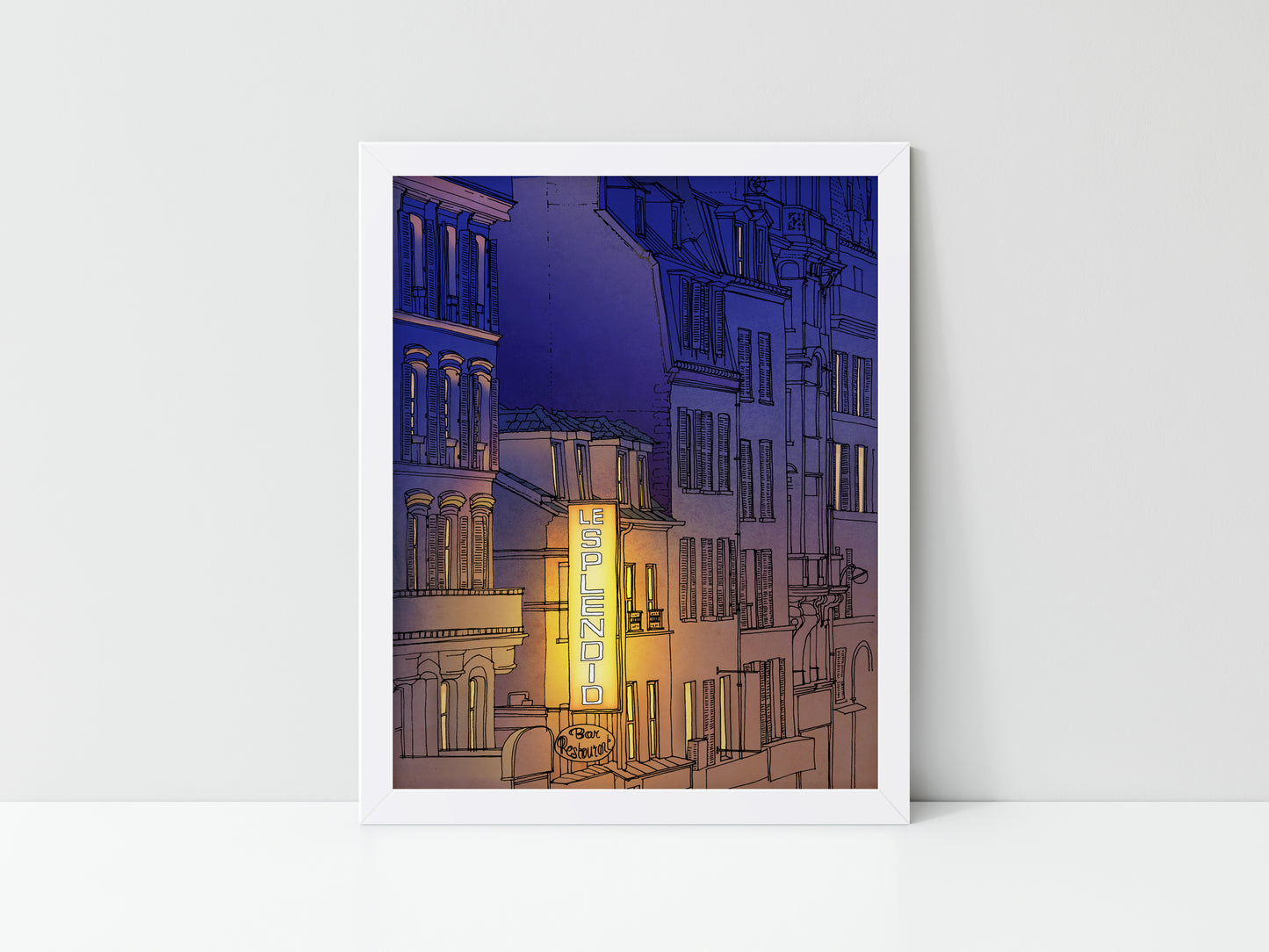 Good morning Paris (purple) - Framed Art Print