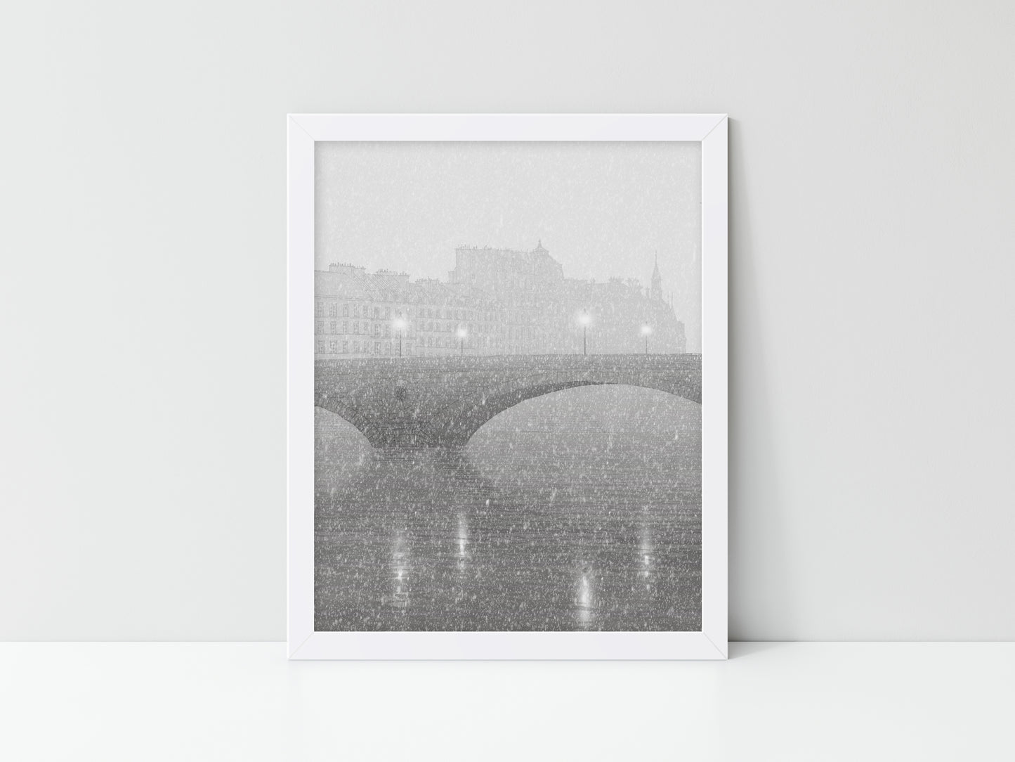Ile Saint Louis (grey) - Framed Art Print