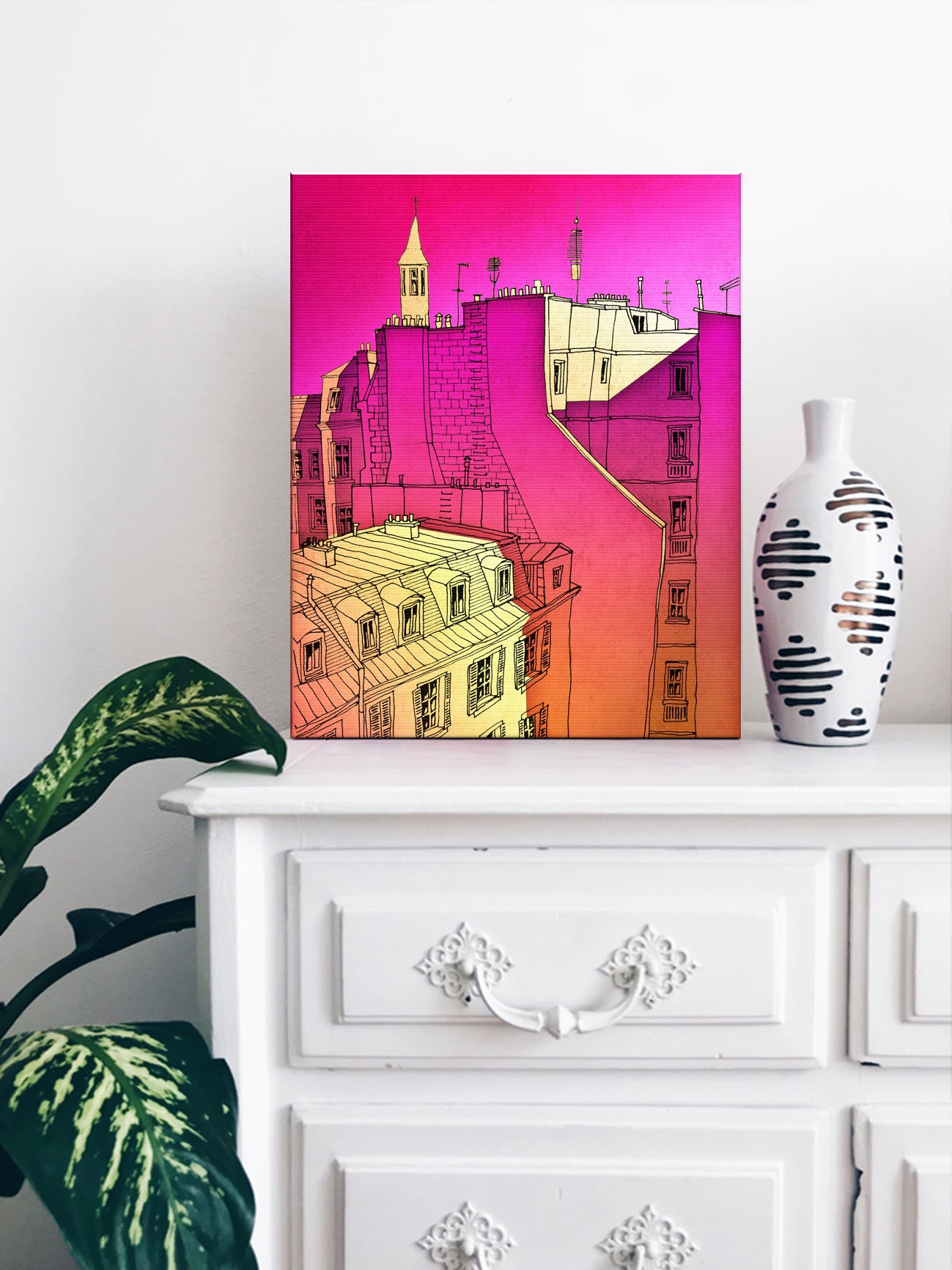In an old House in Paris (pink) - Canvas Art Print