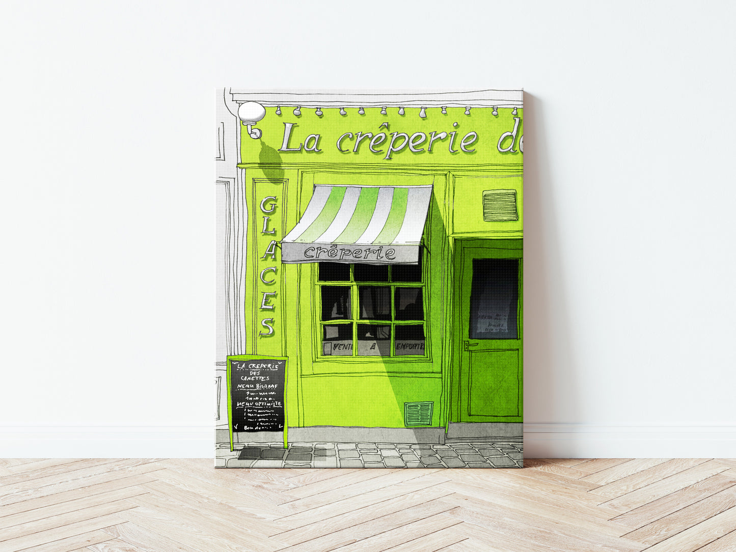 La Creperie (green) - Canvas Art Print
