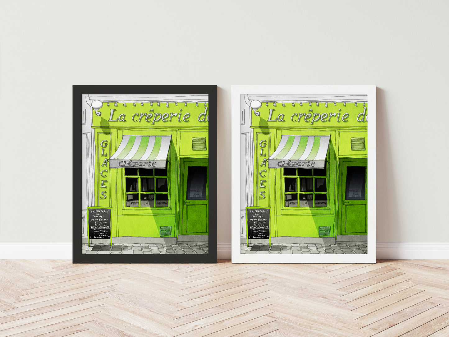 La Creperie (green) - Framed Art Print