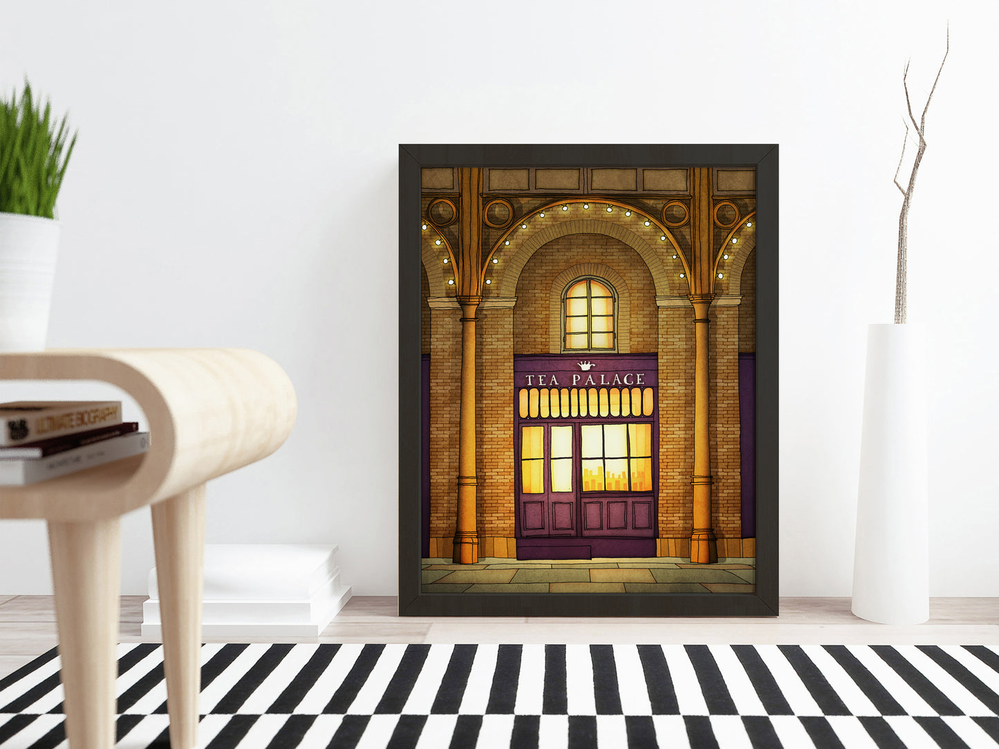 London, Tea Palace (night version) - Framed Art Print