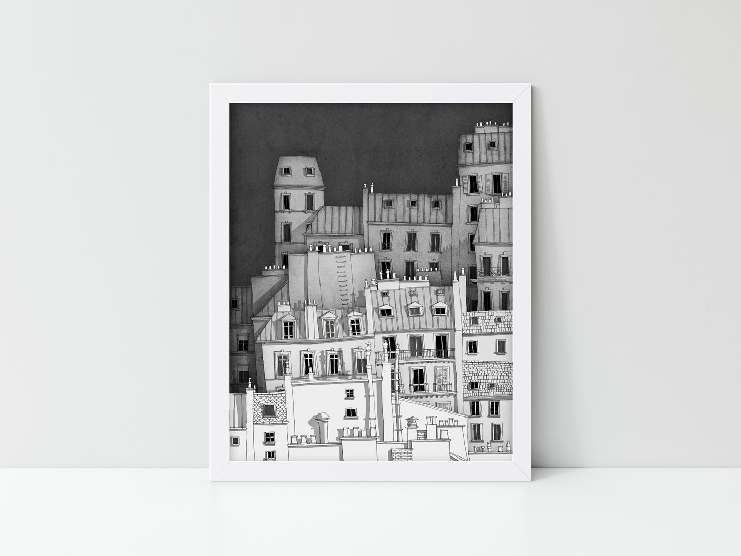 Paris Montmartre (black and white) - Framed Art Print