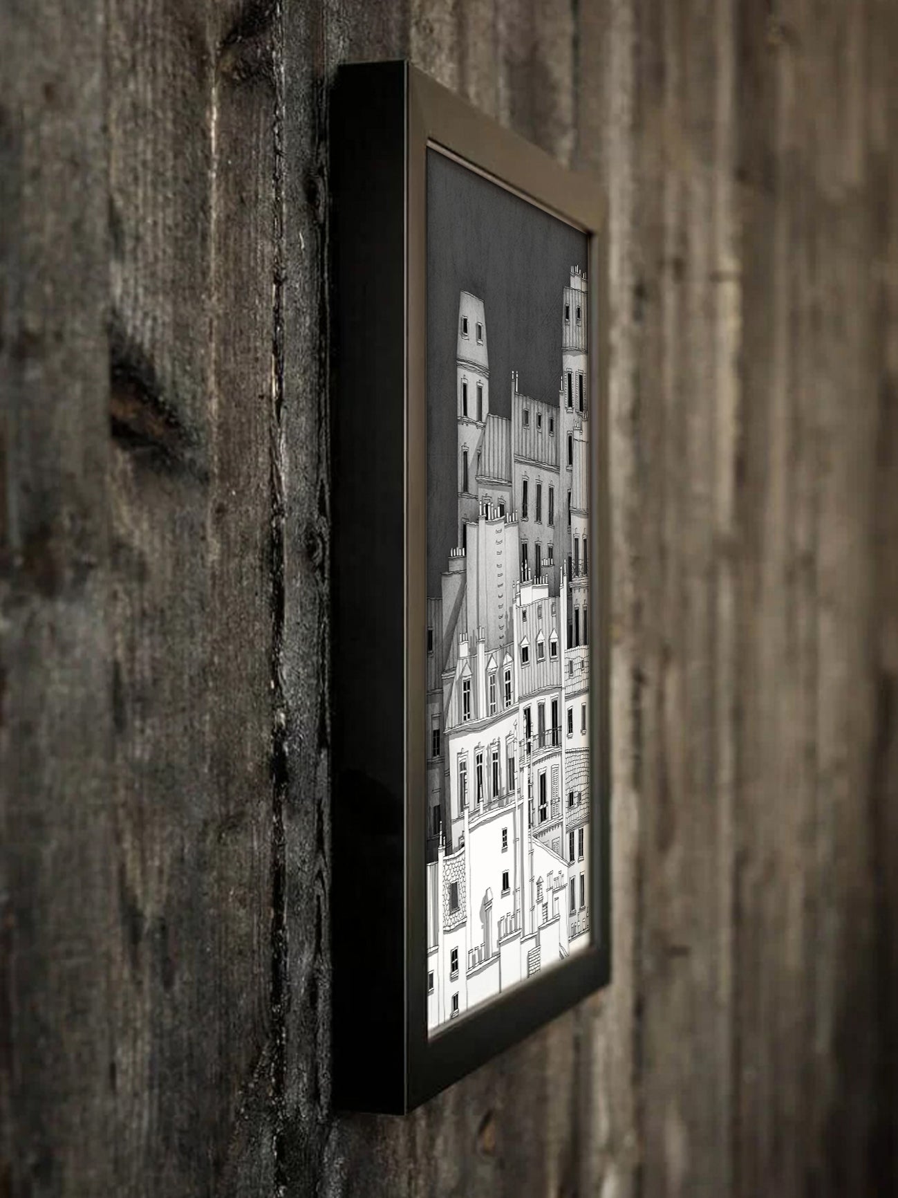 Paris Montmartre (black and white) - Framed Art Print