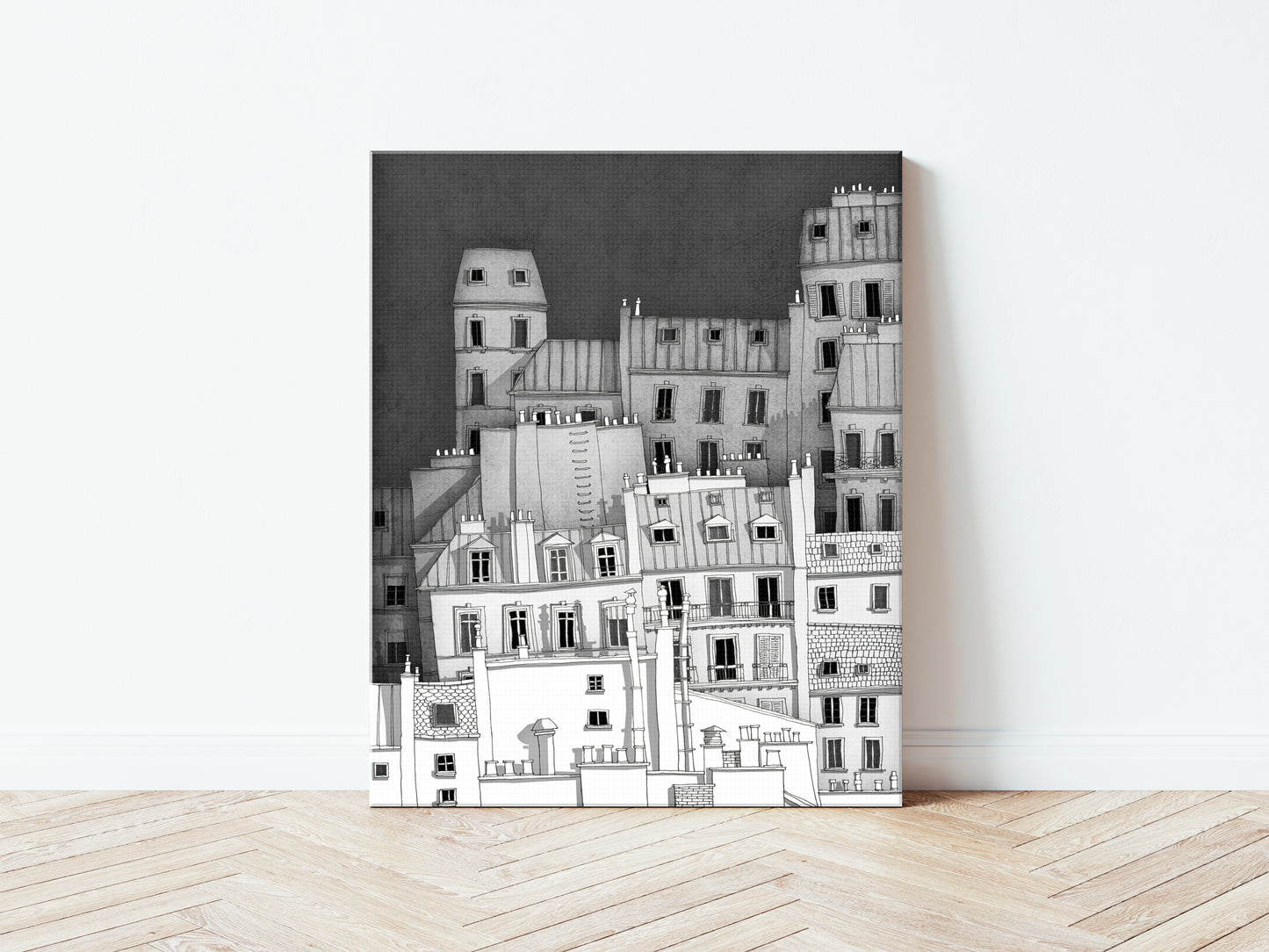 Paris Montmartre (black and white) - Canvas Art Print