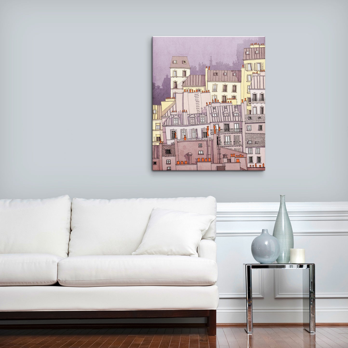 Paris Montmartre (purple) - Canvas Art Print