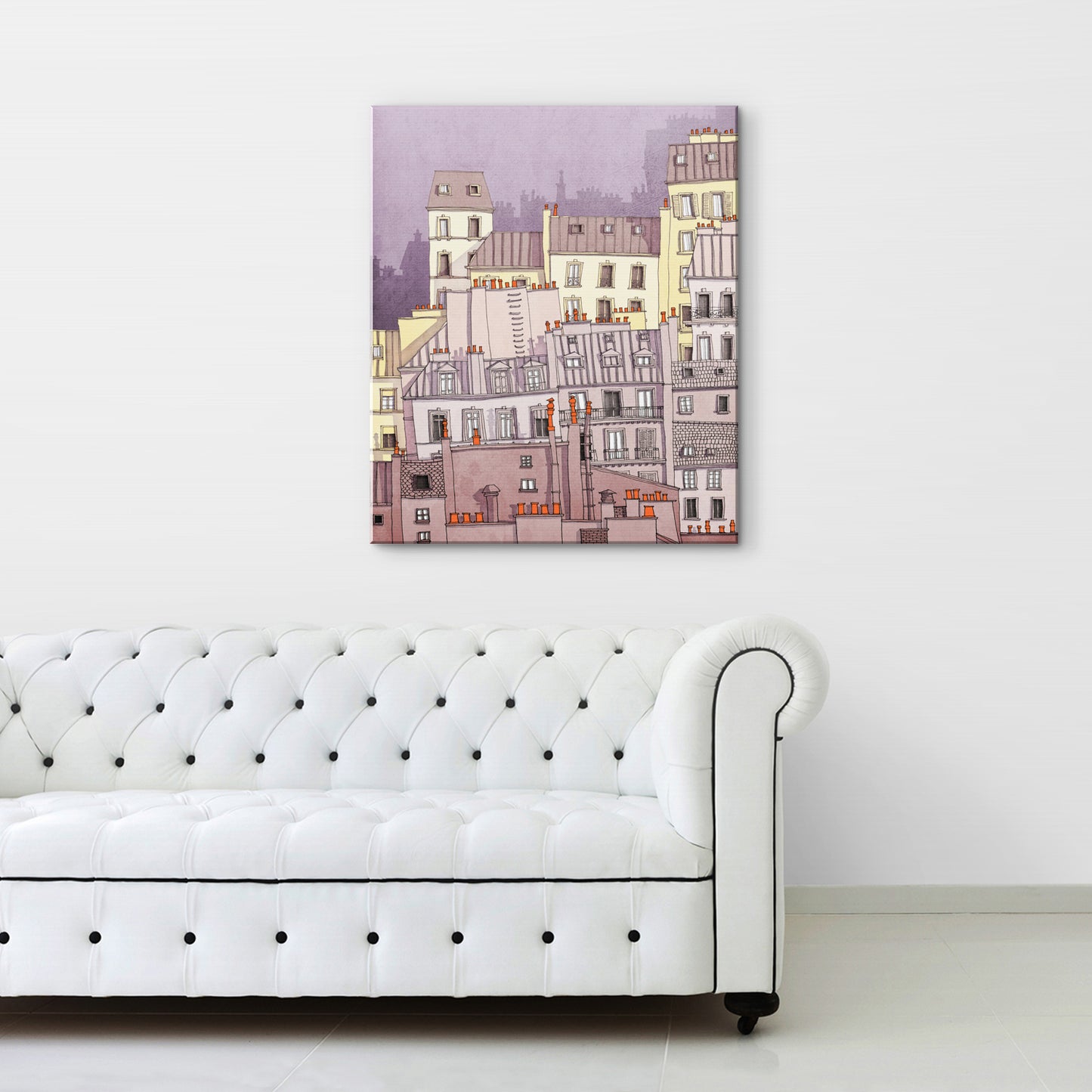 Paris Montmartre (purple) - Canvas Art Print