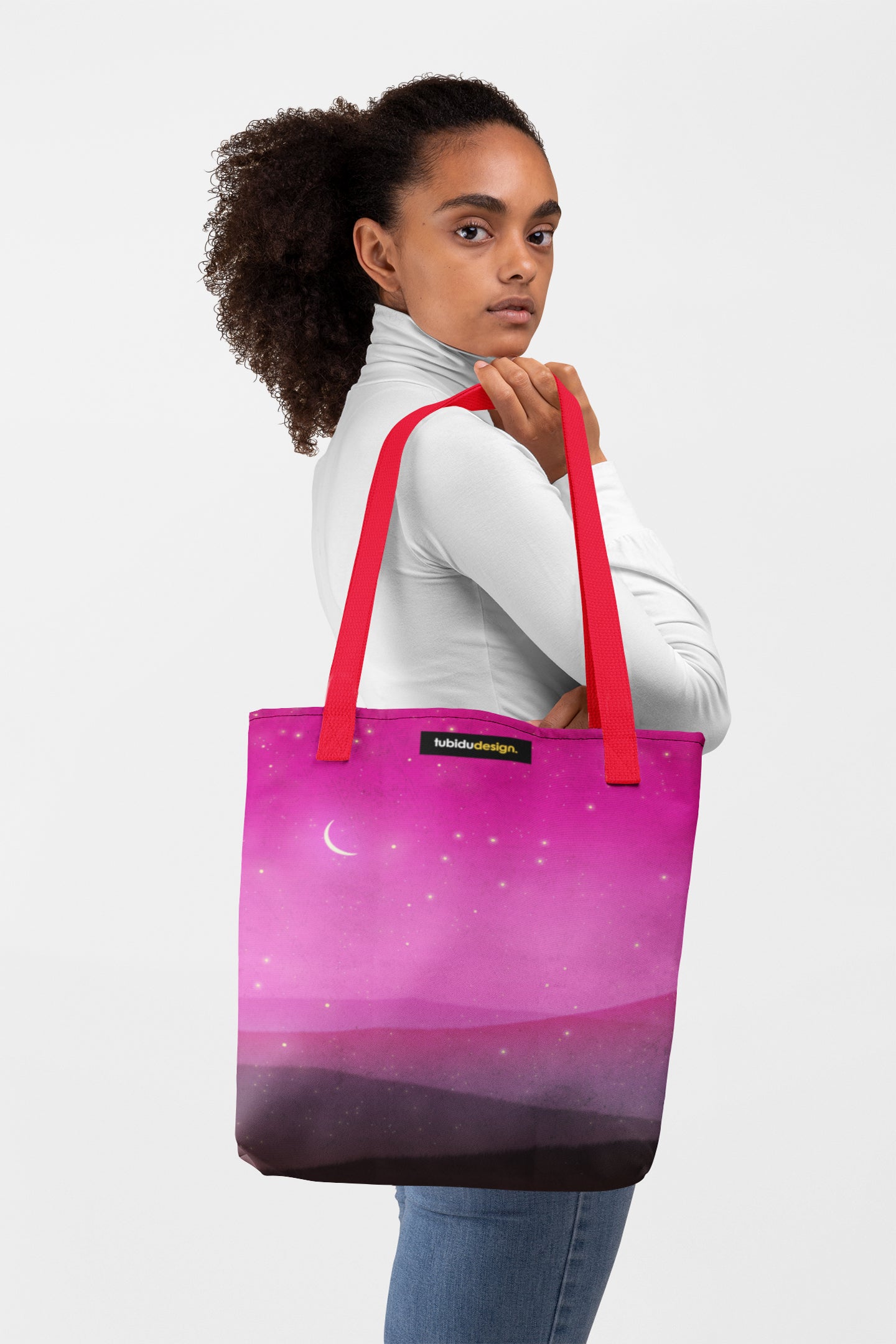 Moonrise (pink) - Illustrated Tote bag
