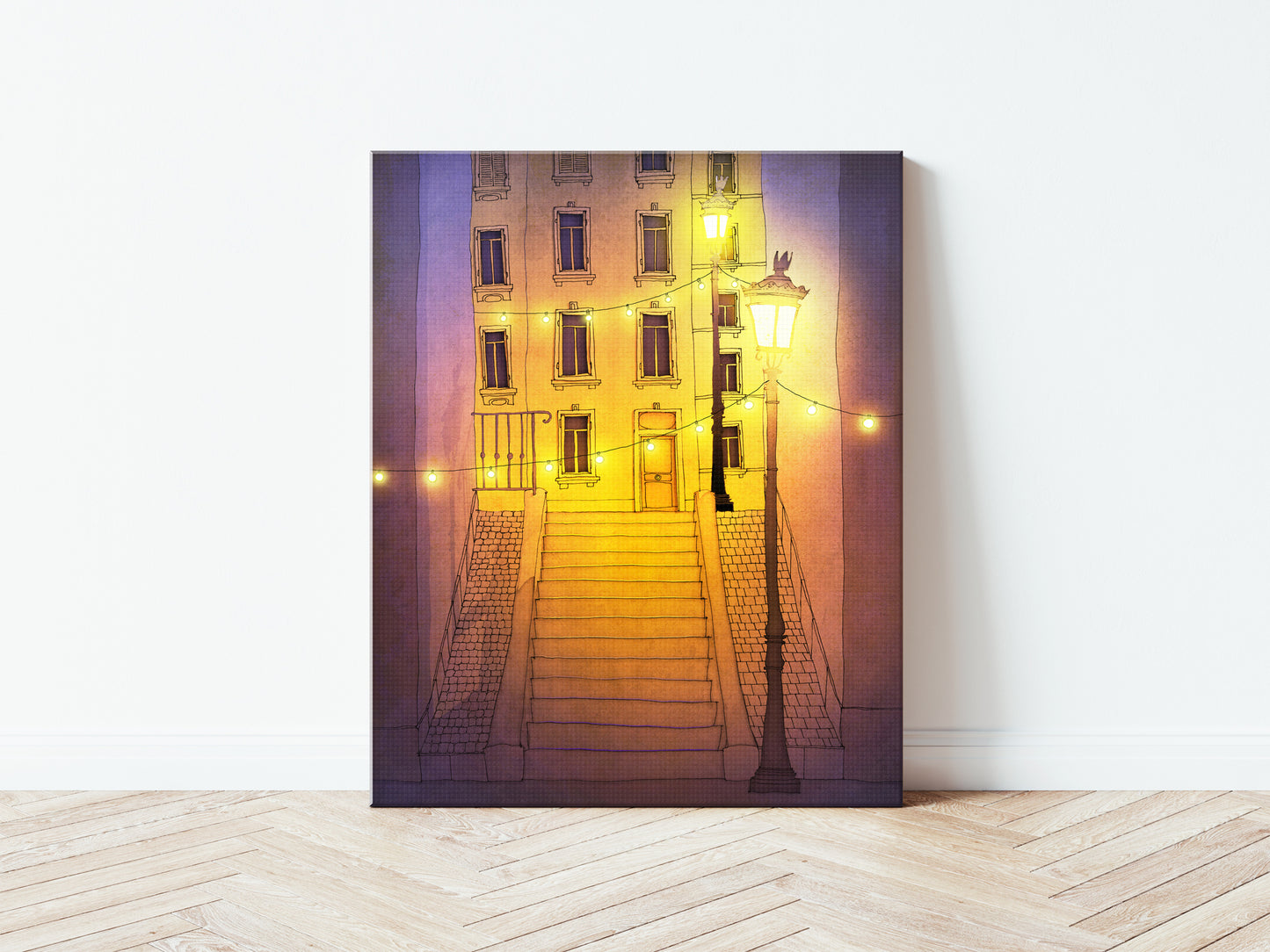 Night walking (purple) - Canvas Art Print