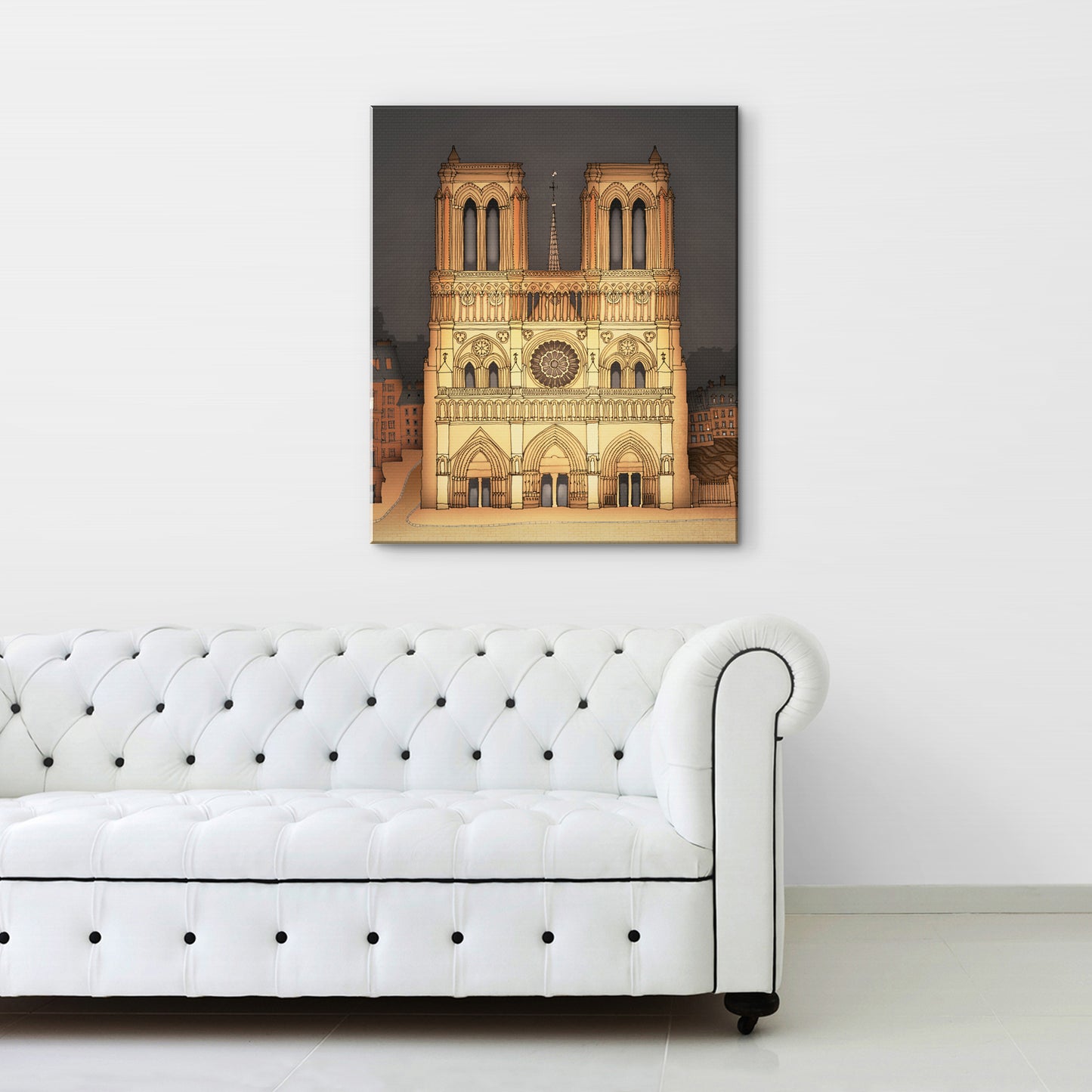 The Notre Dame in Paris (vertical) - Canvas Art Print