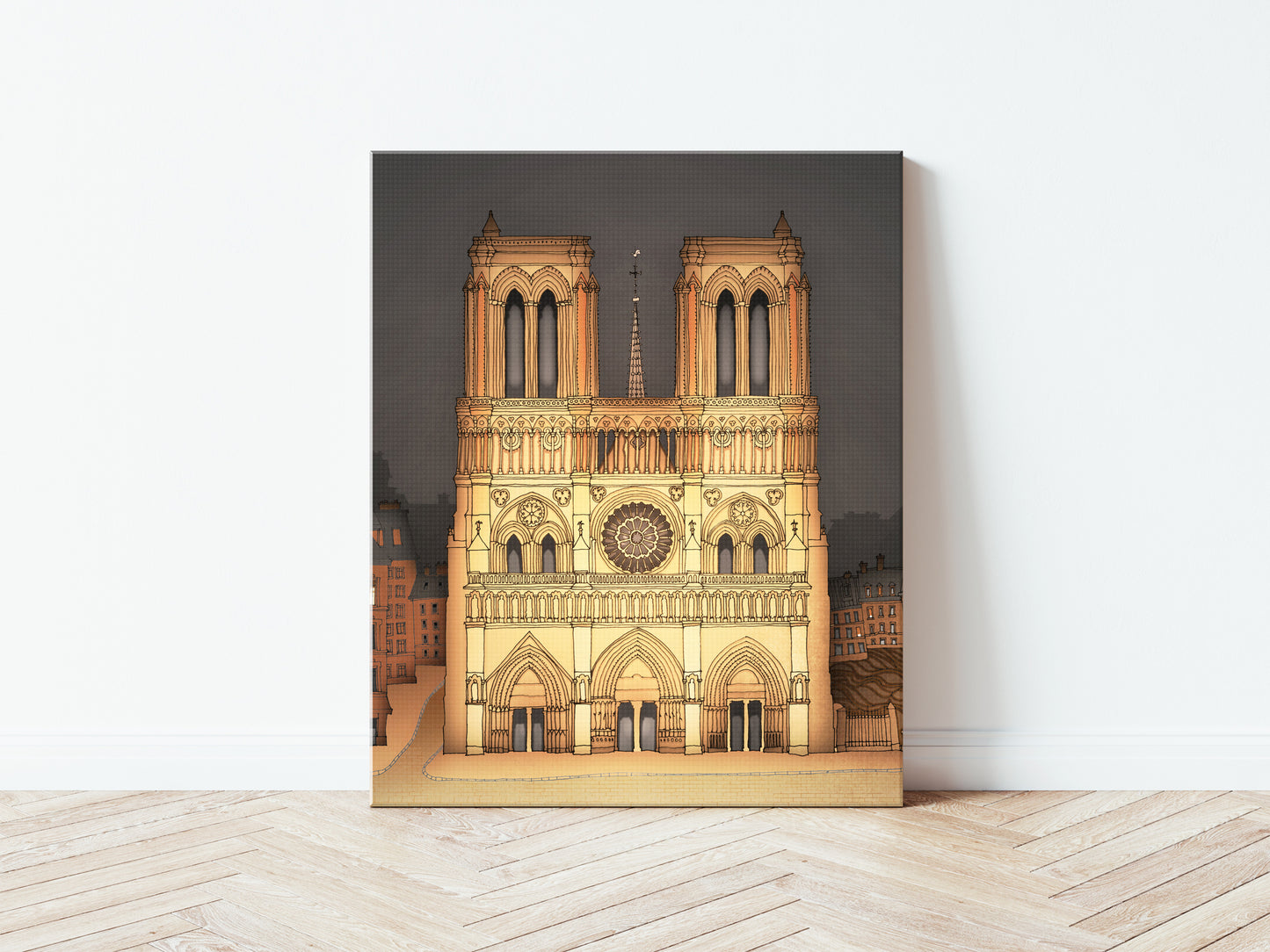 The Notre Dame in Paris (vertical) - Canvas Art Print