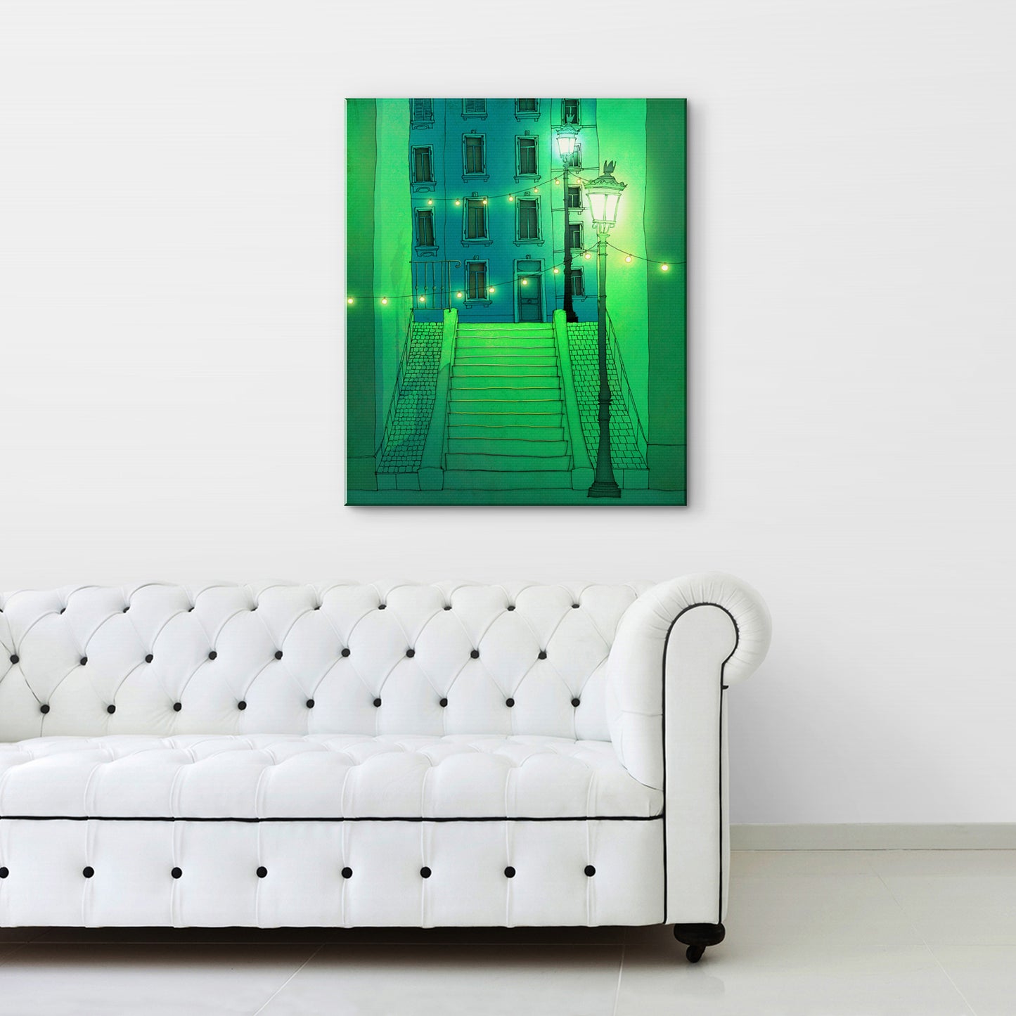 Night walking (green) - Canvas Art Print