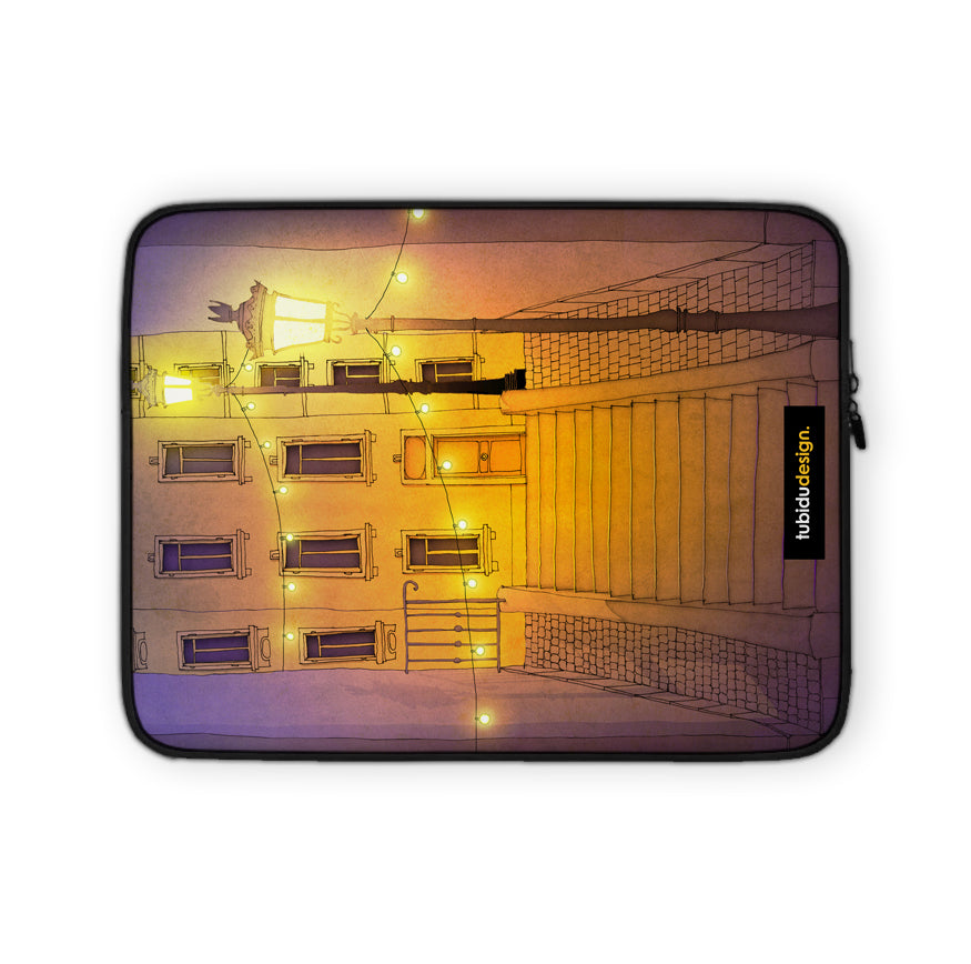 Night walking (purple) - Illustrated Laptop Sleeve