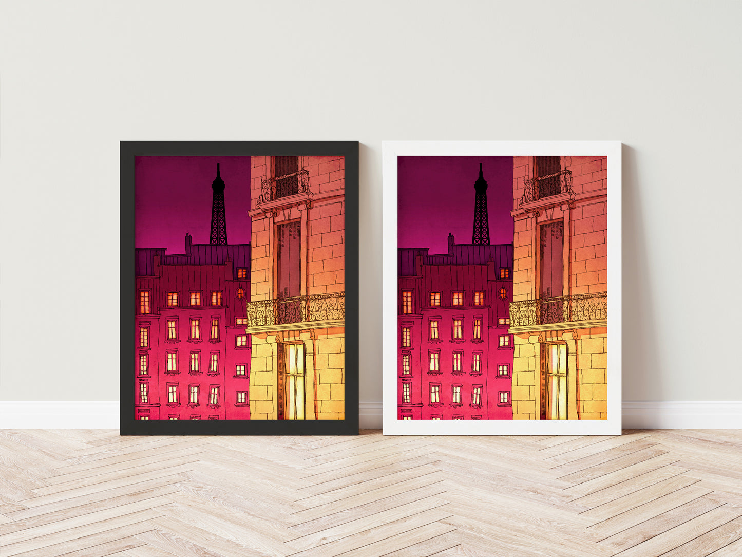 Paris windows (red) - Framed Art Print