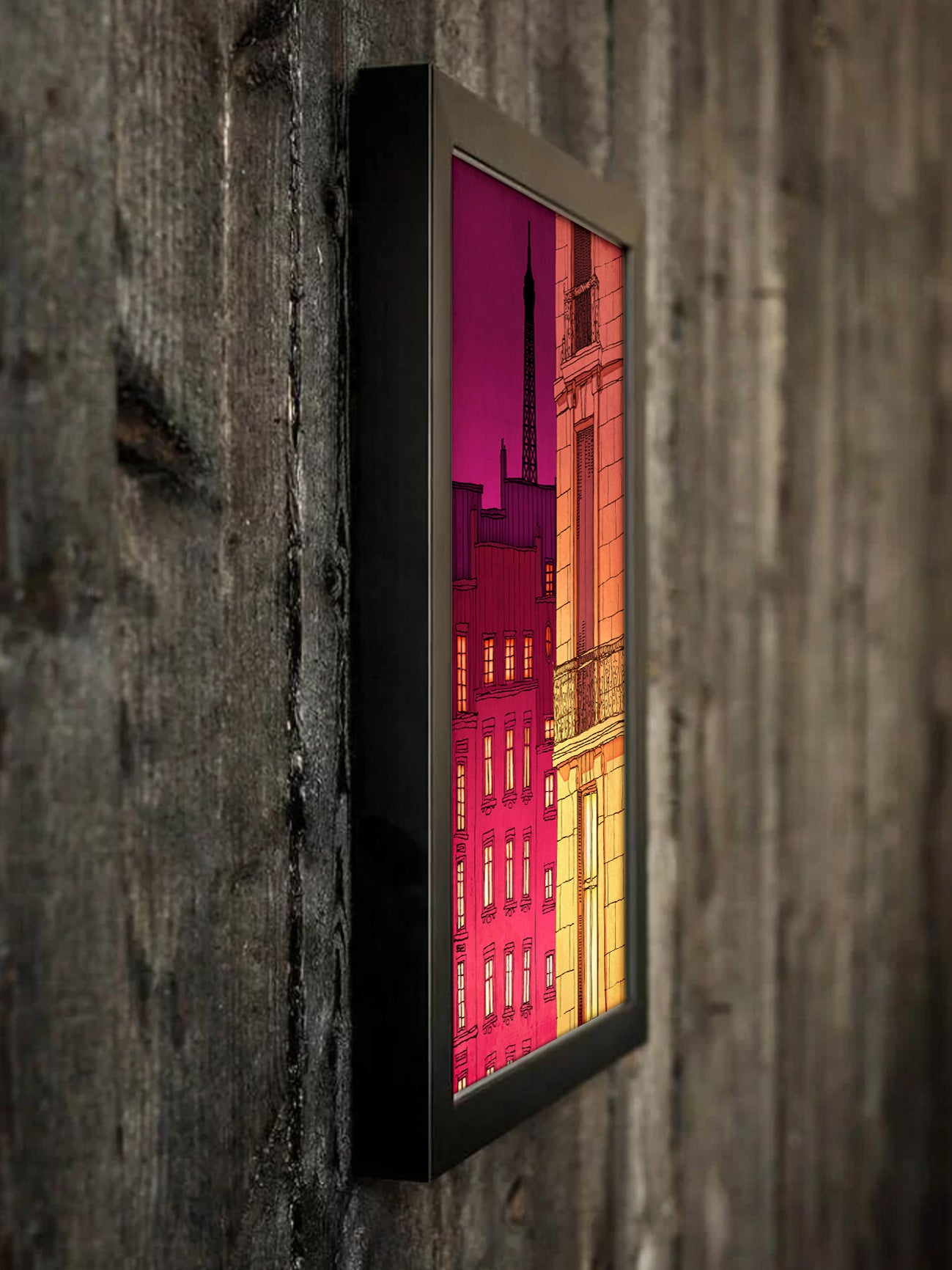 Paris windows (red) - Framed Art Print