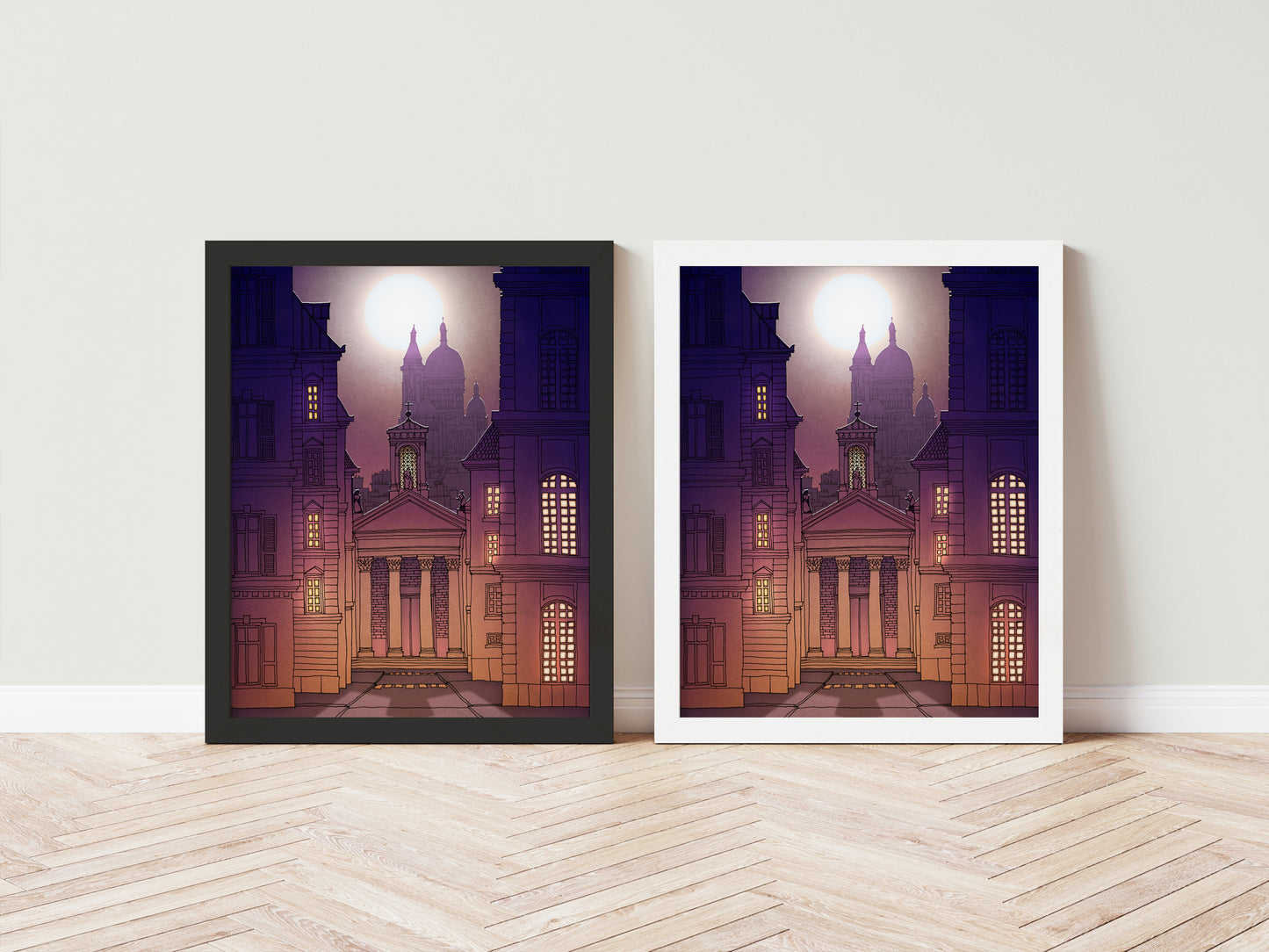 Sacre Coeur (deep purple) - Framed Art Print