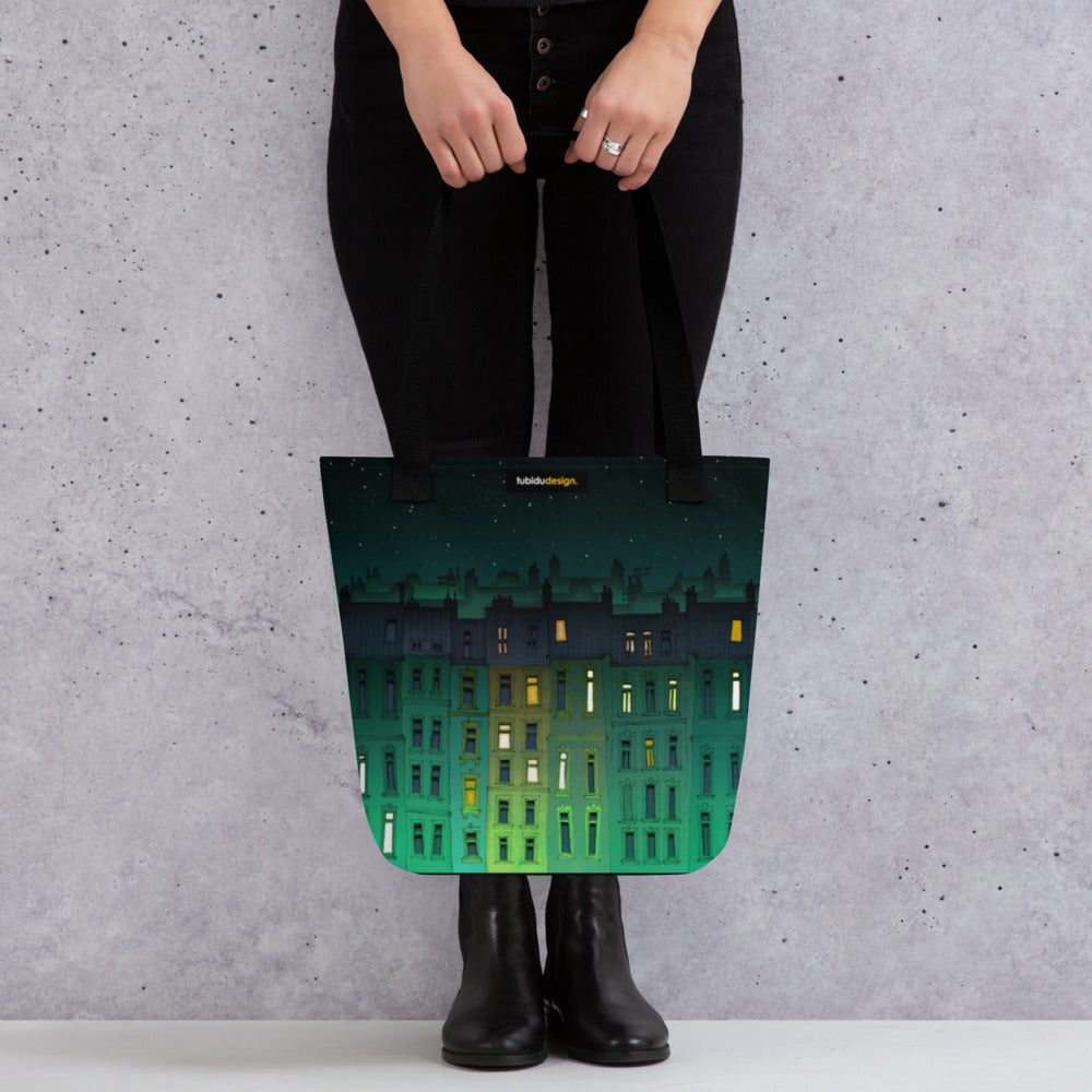 Paris Green facade - Illustrated Tote bag