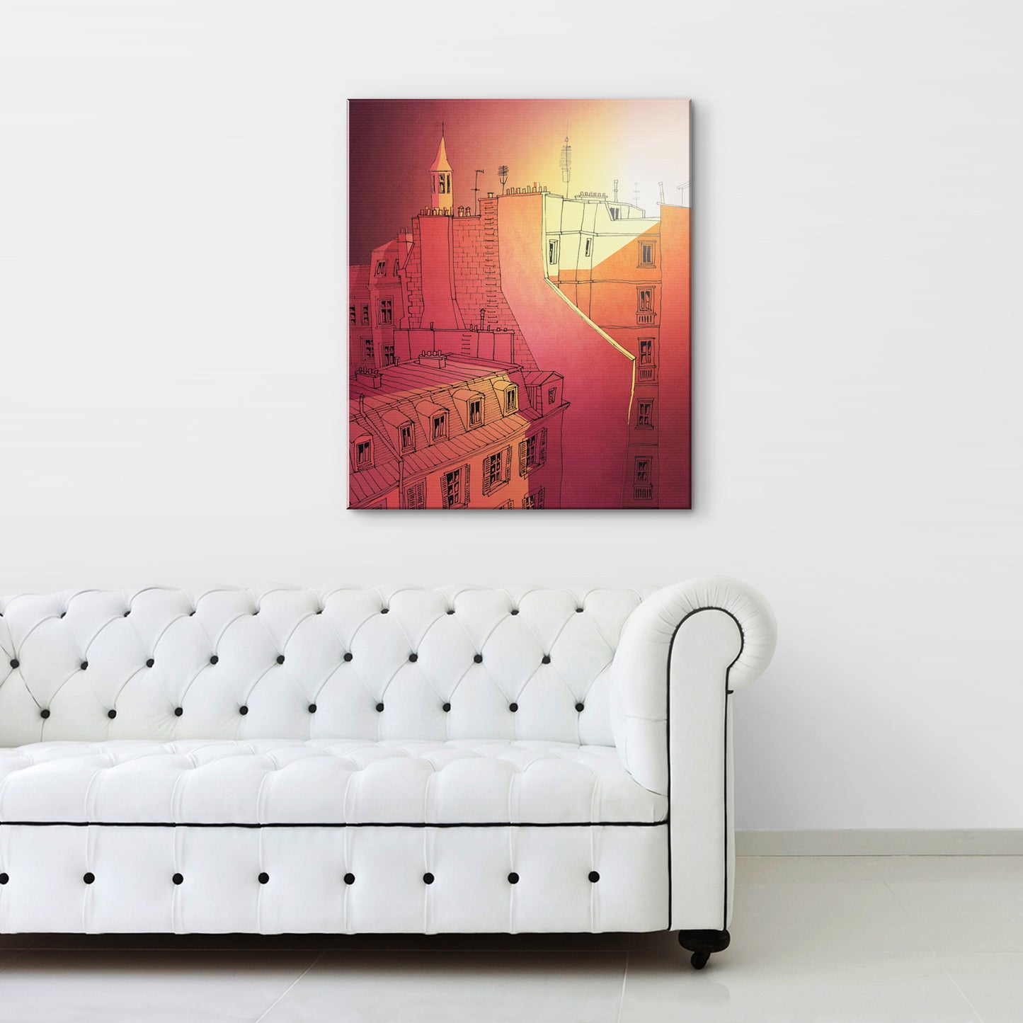In an old house in Paris (red) - Canvas Art Print