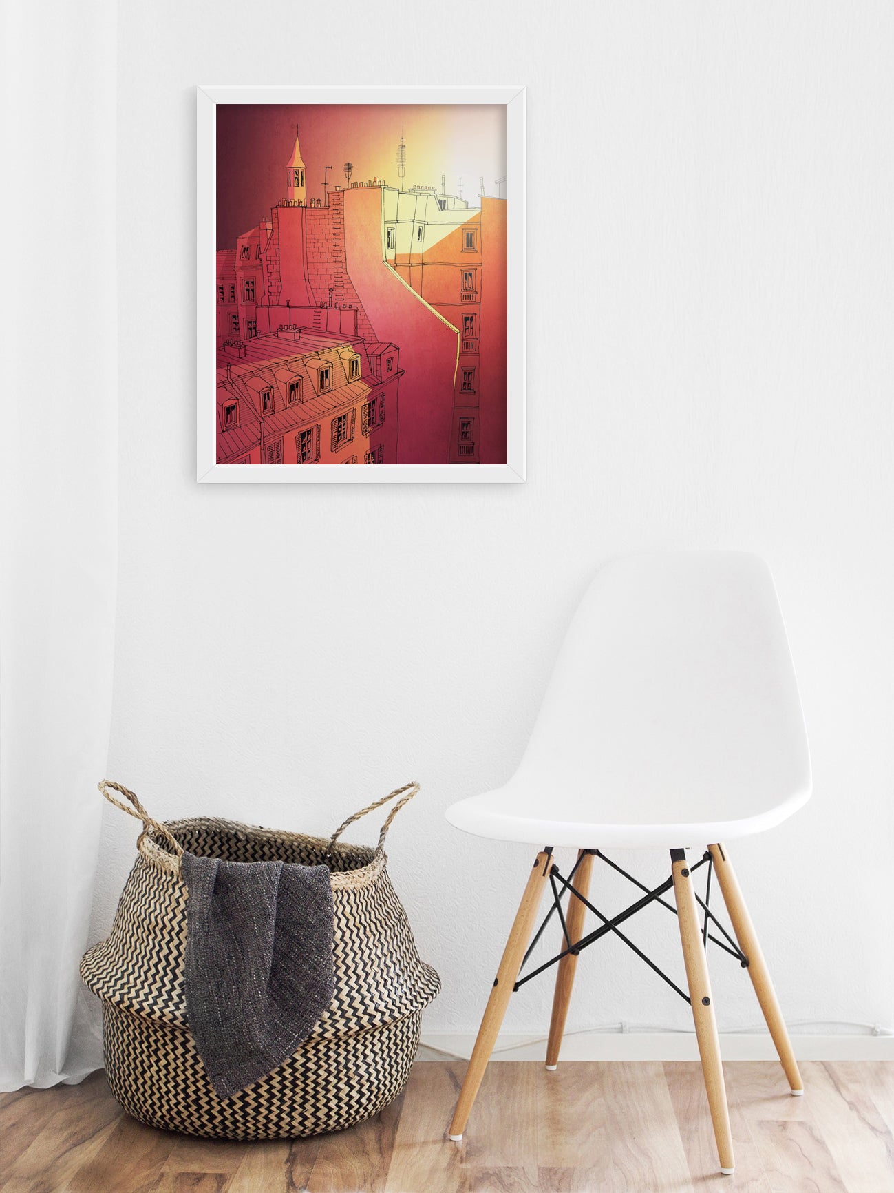 In an old house in Paris (red) - Framed Art Print