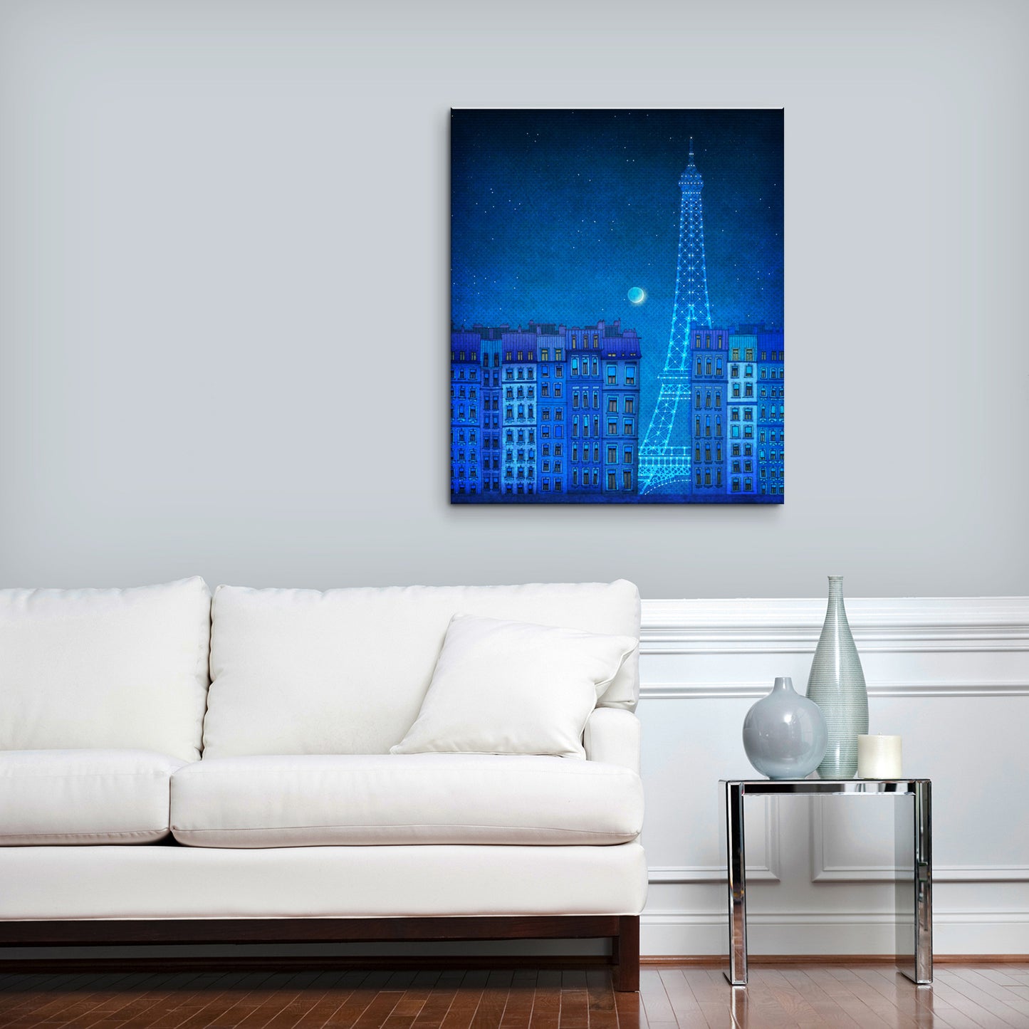 The lights of the Eiffel tower - Canvas Art Print