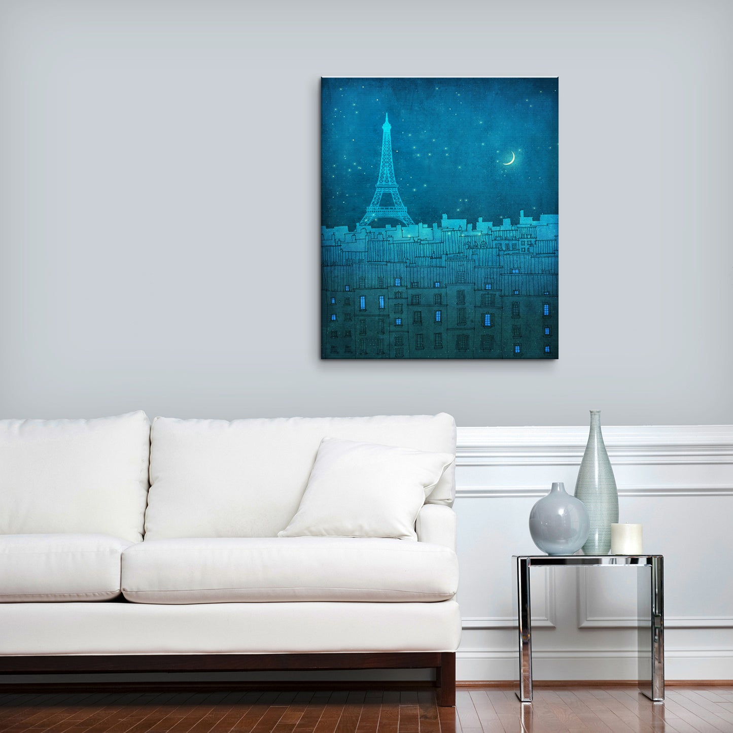 The Eiffel tower in Paris (vertical) - Canvas Art Print