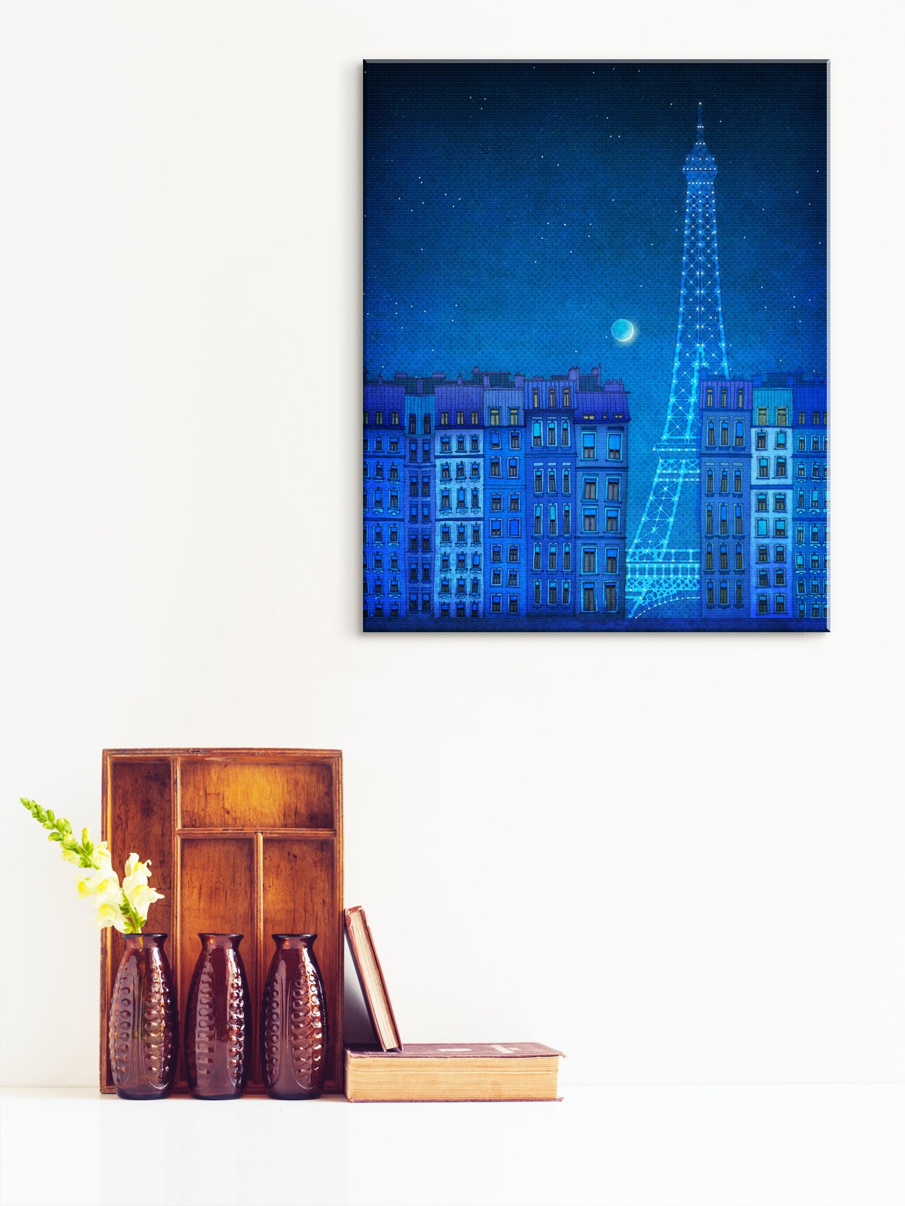 The lights of the Eiffel tower - Canvas Art Print