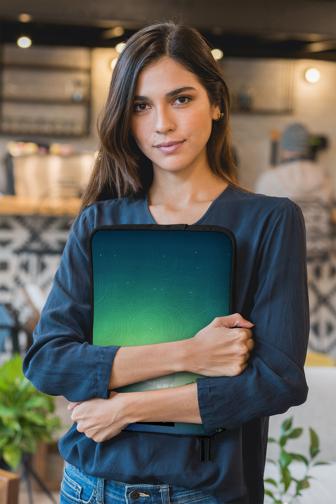 First streak of dawn (green) - Illustrated Laptop Sleeve