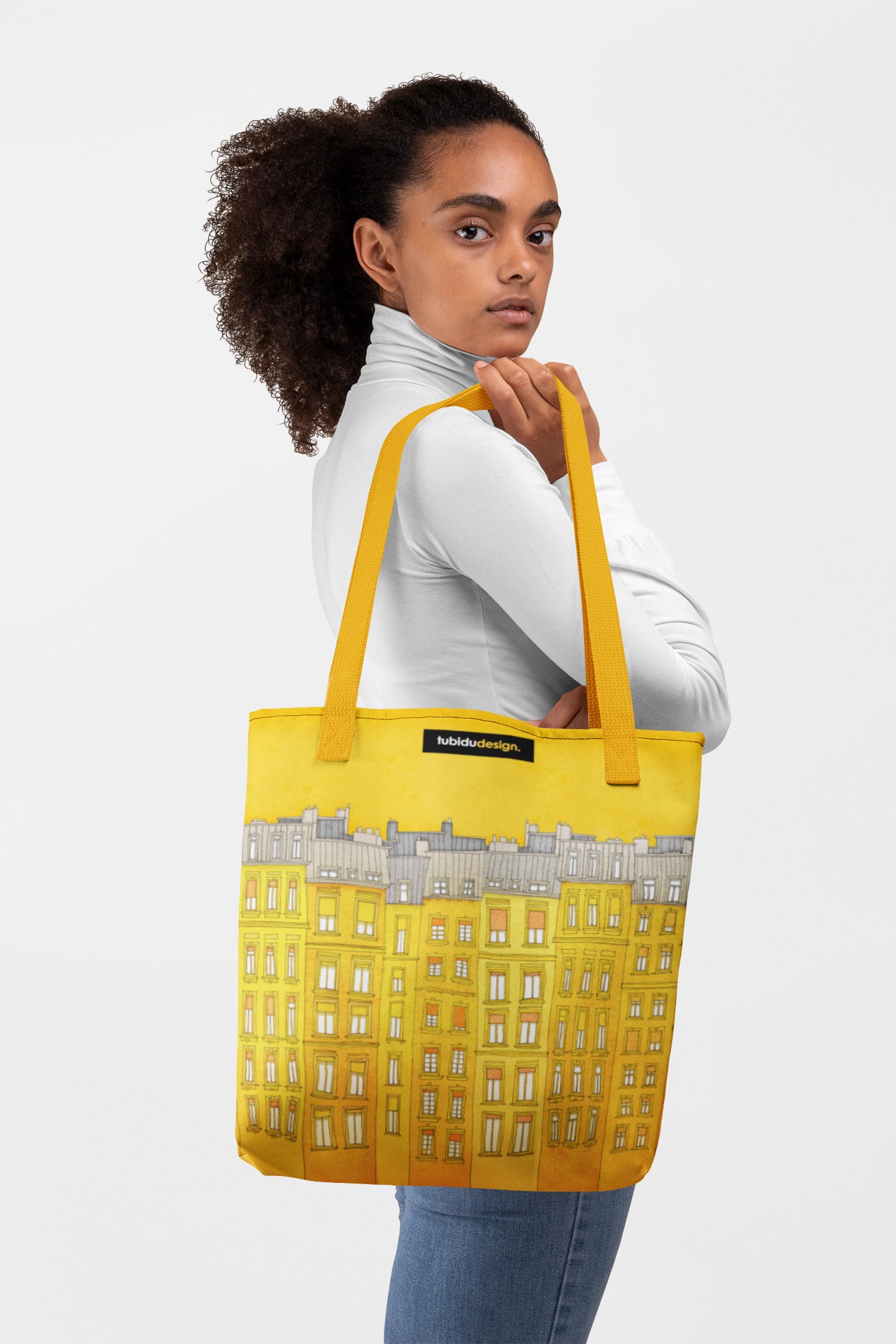 Paris, Yellow facade - Illustrated Tote bag