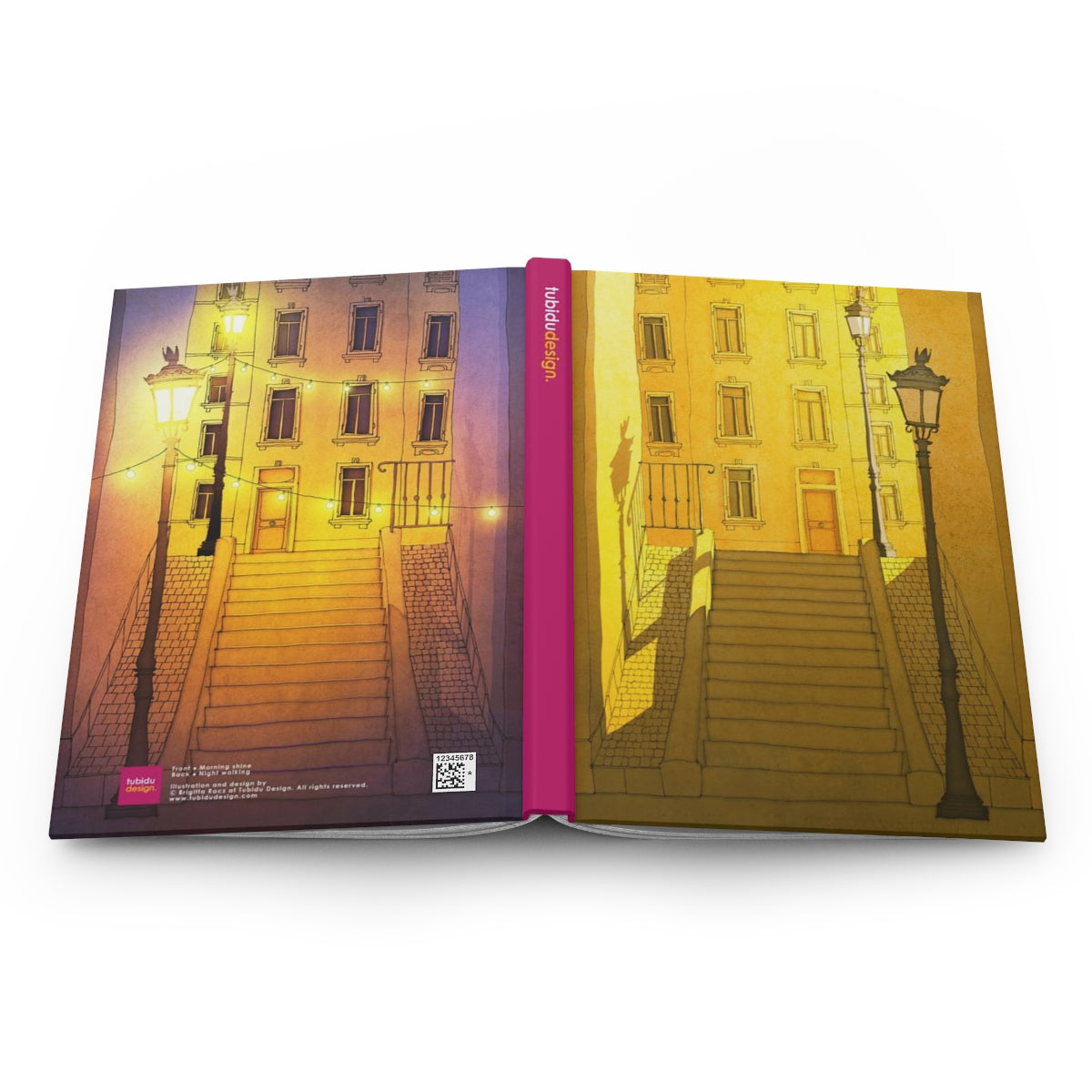 Night walking (purple) & Morning shine - Paris Art Journal No.7