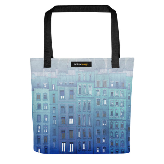 Foggy day in Paris - Illustrated Tote bag