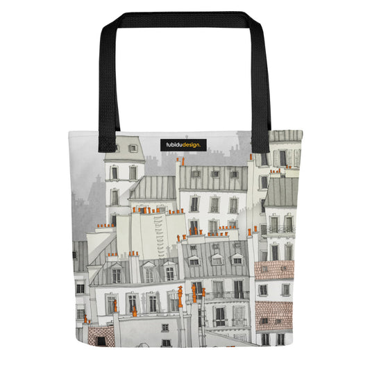 Paris Montmartre (white) - Illustrated Tote bag