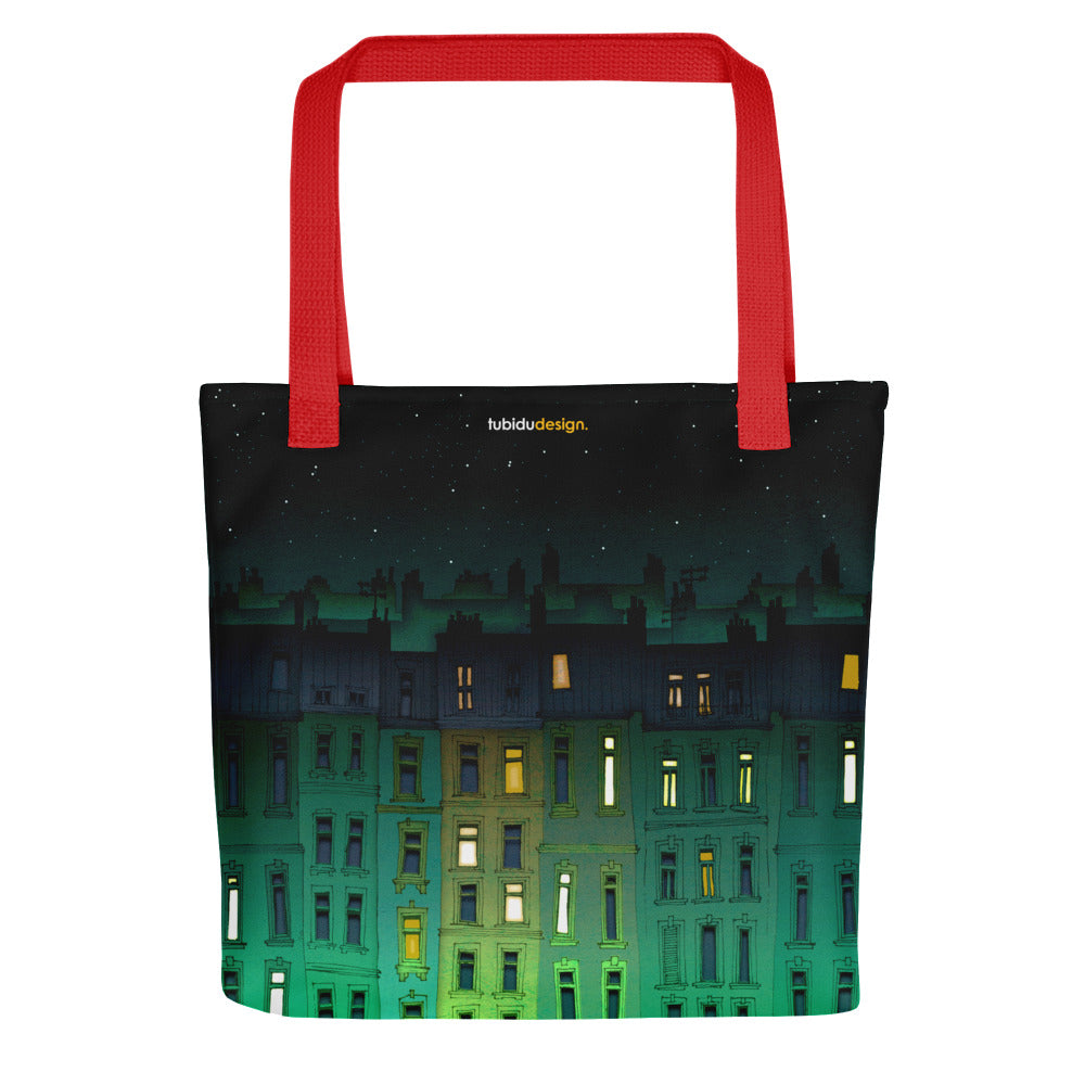 Paris Green facade - Illustrated Tote bag