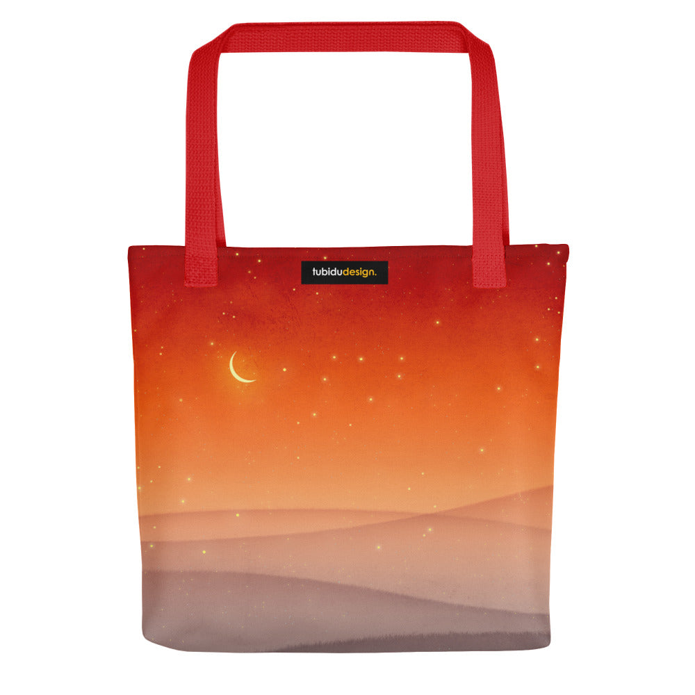 Moonrise (red) - Illustrated Tote bag