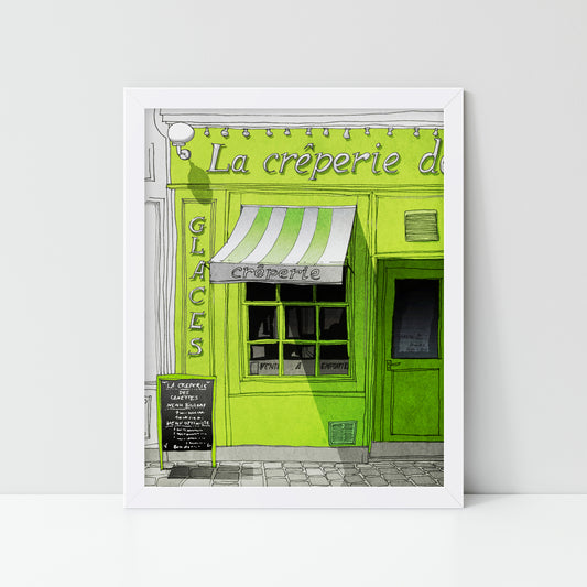 La Creperie (green) - Framed Art Print