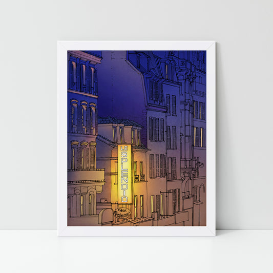Good morning Paris (purple) - Framed Art Print