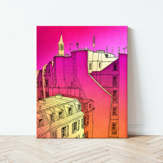 In an old House in Paris (pink) - Canvas Art Print