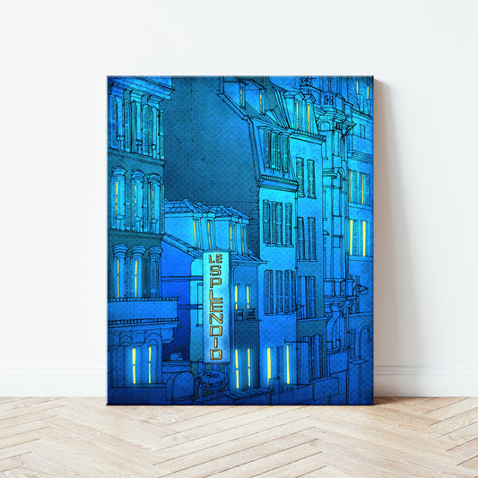 Good morning Paris (blue) - Canvas Art Print