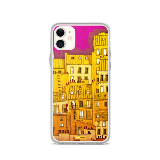 Paris Montmartre (colored version) - Illustrated iPhone Case