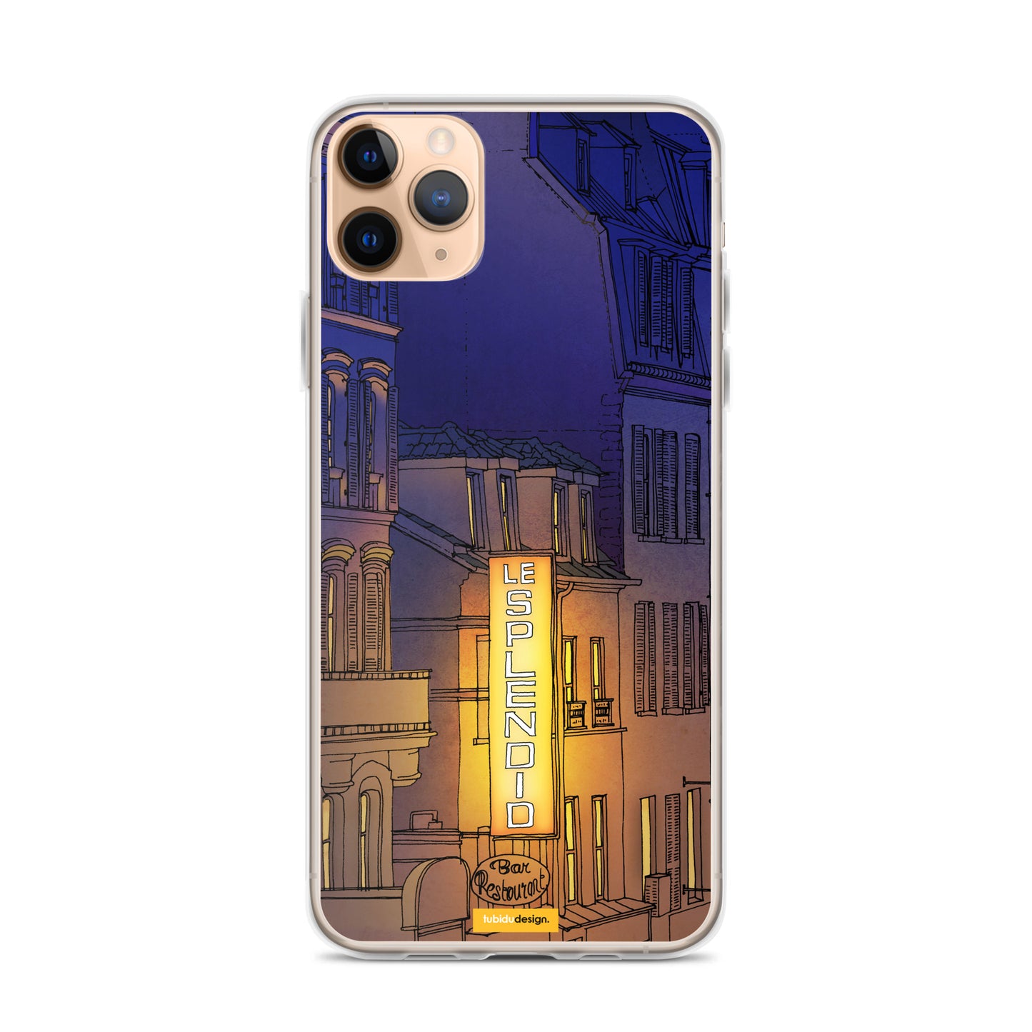 Good morning Paris (purple) - Illustrated iPhone Case