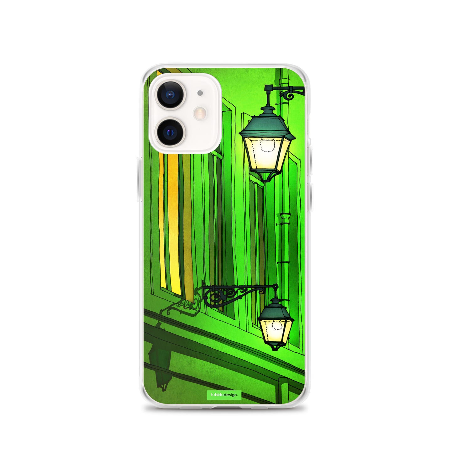 Quai St Michel (green) - Illustrated iPhone Case